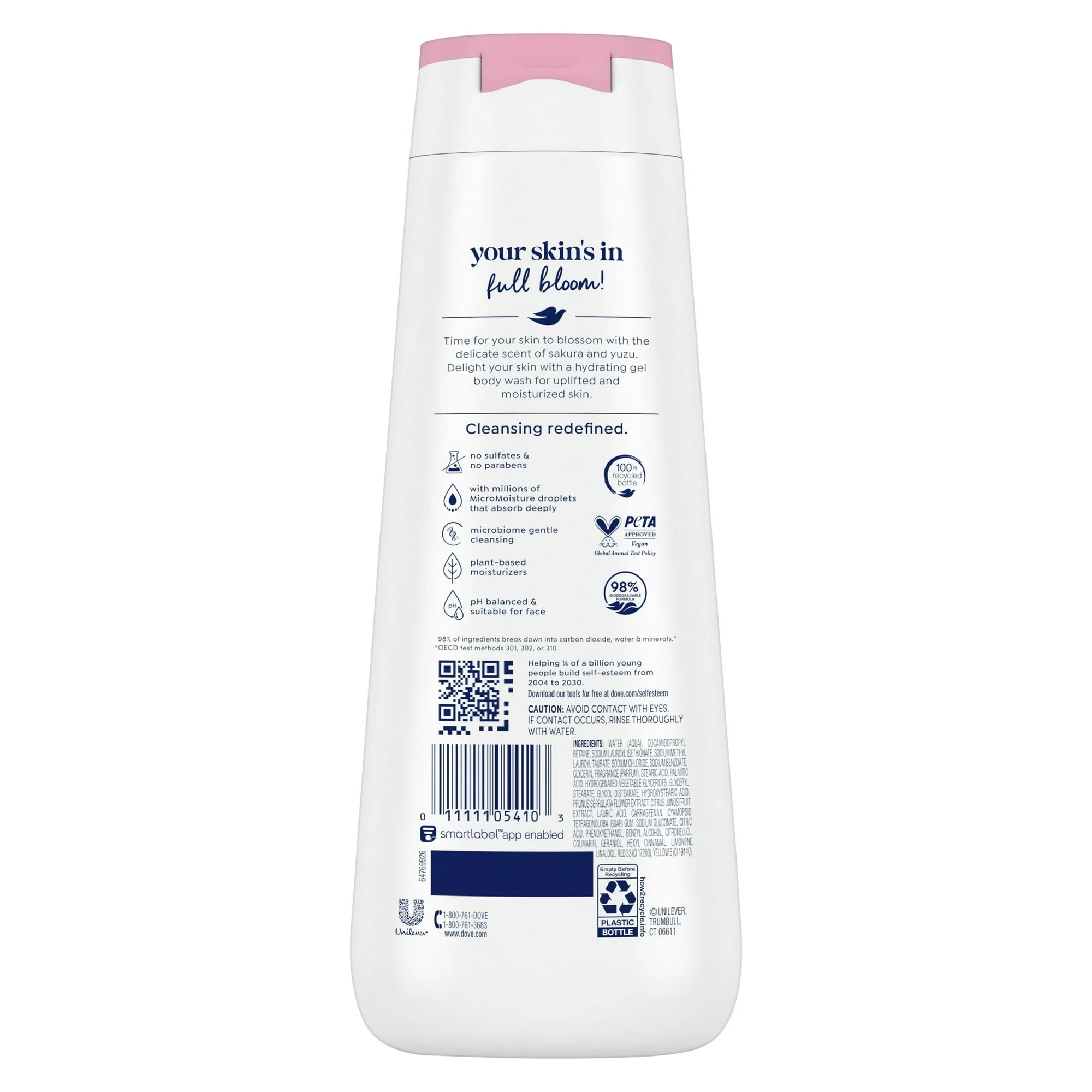 Dove Body Wash for Women Sakura Blossom & Yuzu Moisturizing Skin Cleanser with No Sulfates No Parabens, 20 oz - Image 11