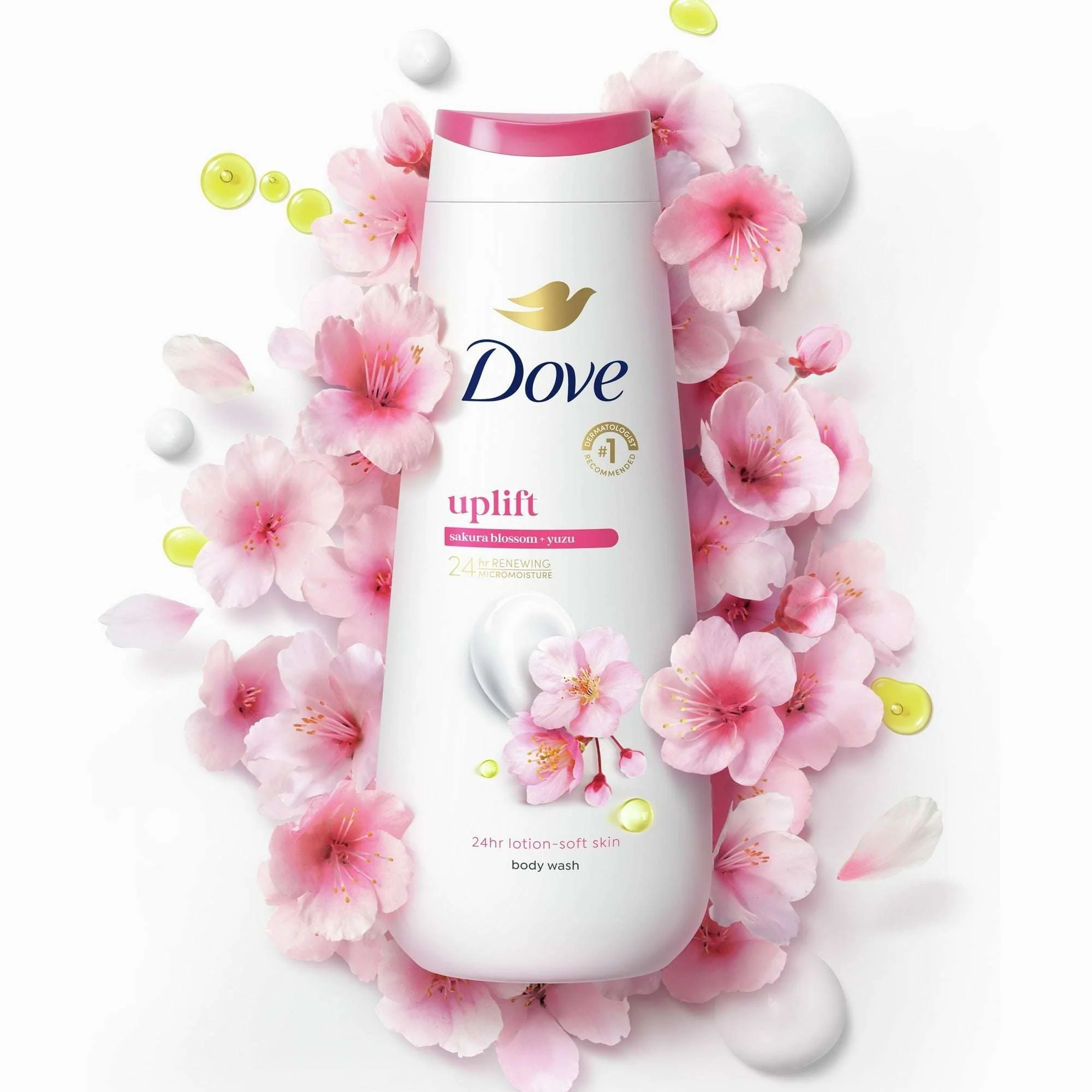 Dove Body Wash for Women Sakura Blossom & Yuzu Moisturizing Skin Cleanser with No Sulfates No Parabens, 20 oz - Image 9