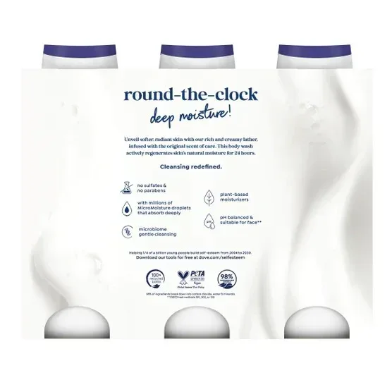 Dove Deep Moisture Body Wash, 23 fl oz, 3-pack - Image 2
