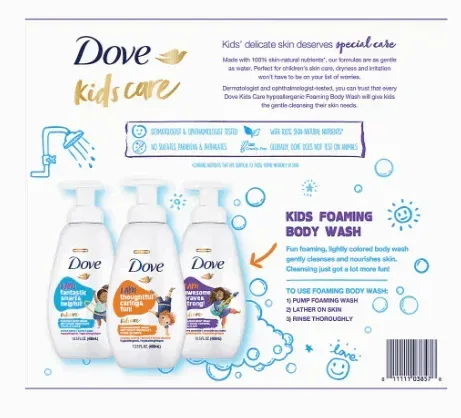 Dove Foaming Body Wash, Kids Care Variety Pack, 3 pk./13.5 fl. oz. - Image 2