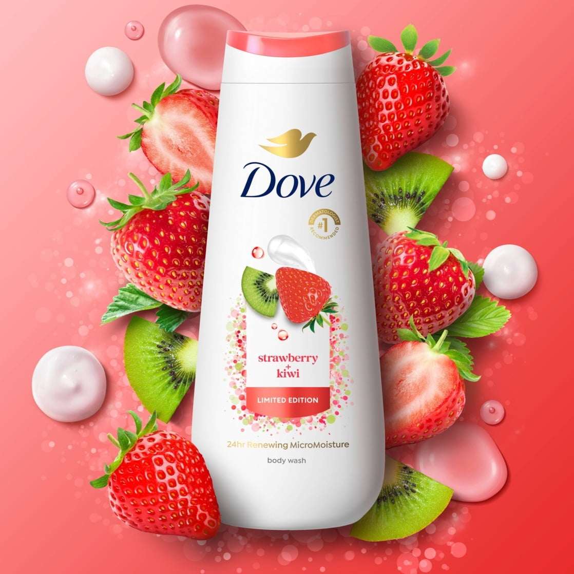 Dove Limited Edition Body Wash for Women Strawberry Kiwi, 20 fl oz - Image 3
