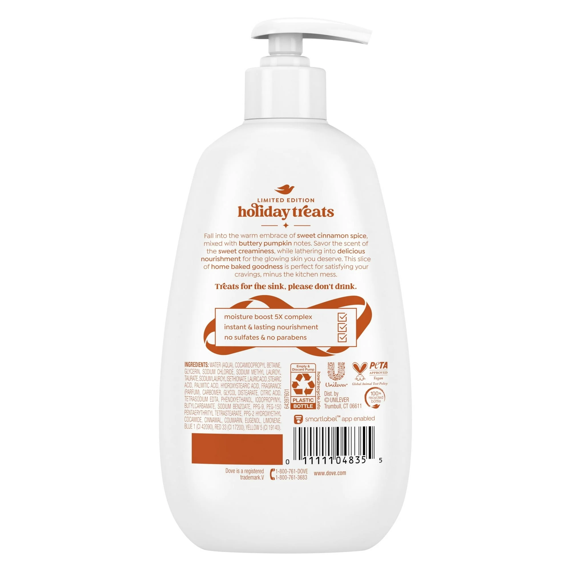 Dove Liquid Hand Wash Cinnamon Pumpkin Pie Holiday Treats Limited Edition, 12 fl oz - Image 10