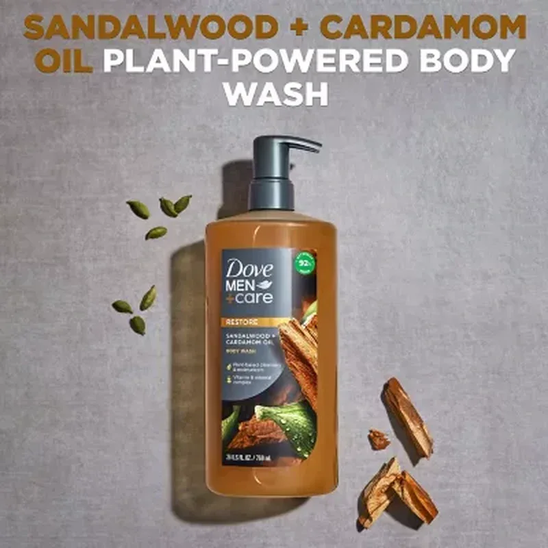 Dove Men+Care Body Wash, Sandalwood (26 Fl. Oz. 2 Pk.) - Image 3