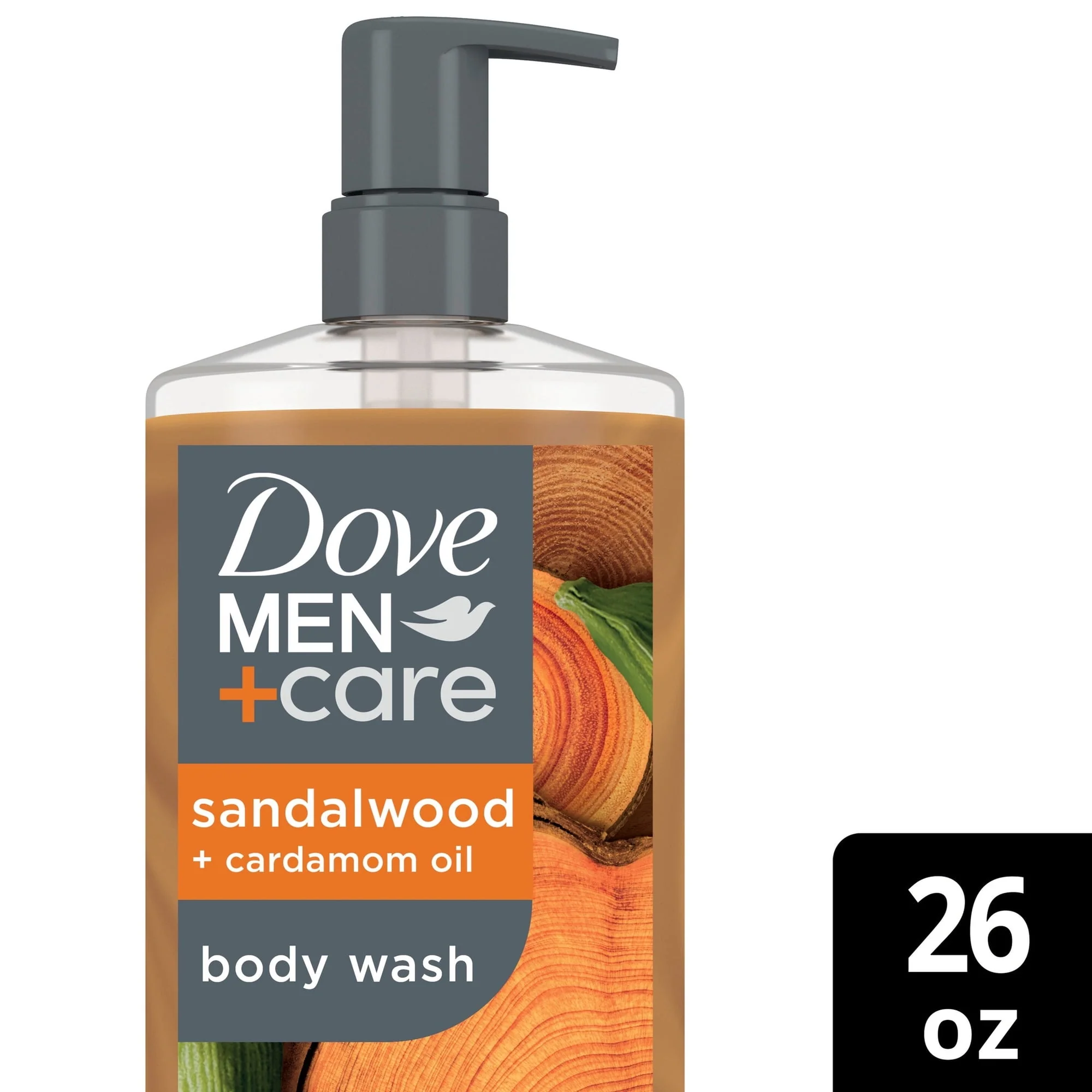 Dove Men Care Body Wash to Rebuild Skin in the Shower Sandalwood Cardamom Oil with Plant-Based Cleansers and Moisturizers, 26 oz - Image 2