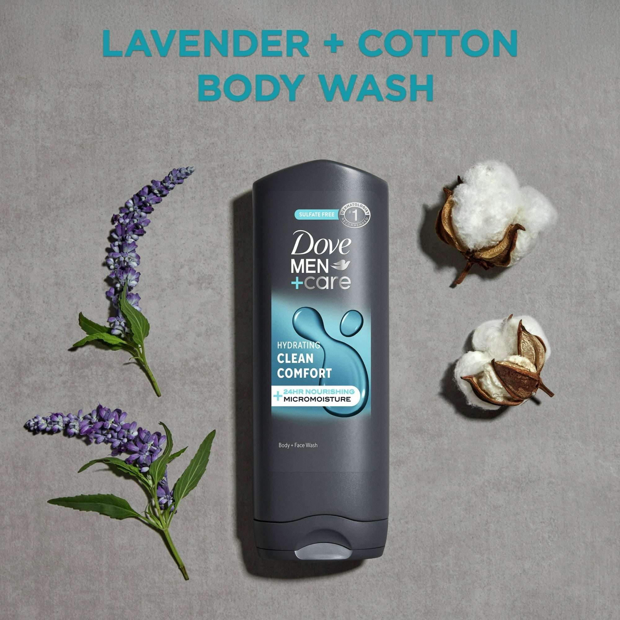 Dove Men+Care Hydrating Gentle Face & Body Wash for Men Clean Comfort All Skin, 18 oz - Image 3