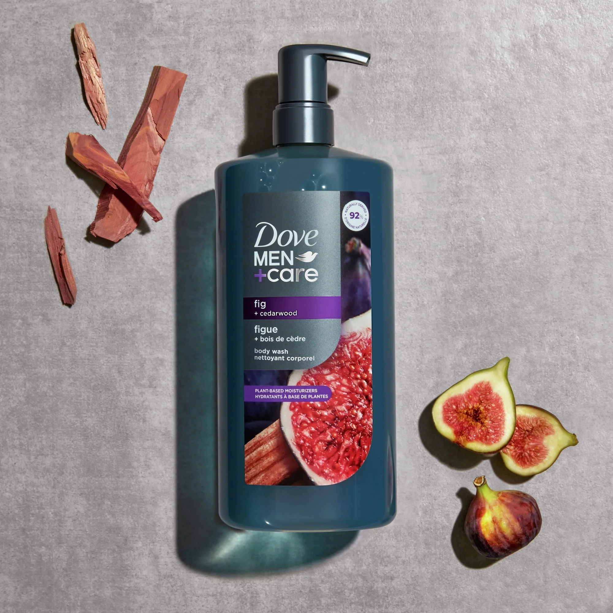 Dove Men Care Moisturizing Body Wash for Men Fig Cedarwood Plant-Based Cleanser, 26 fl oz - Image 2