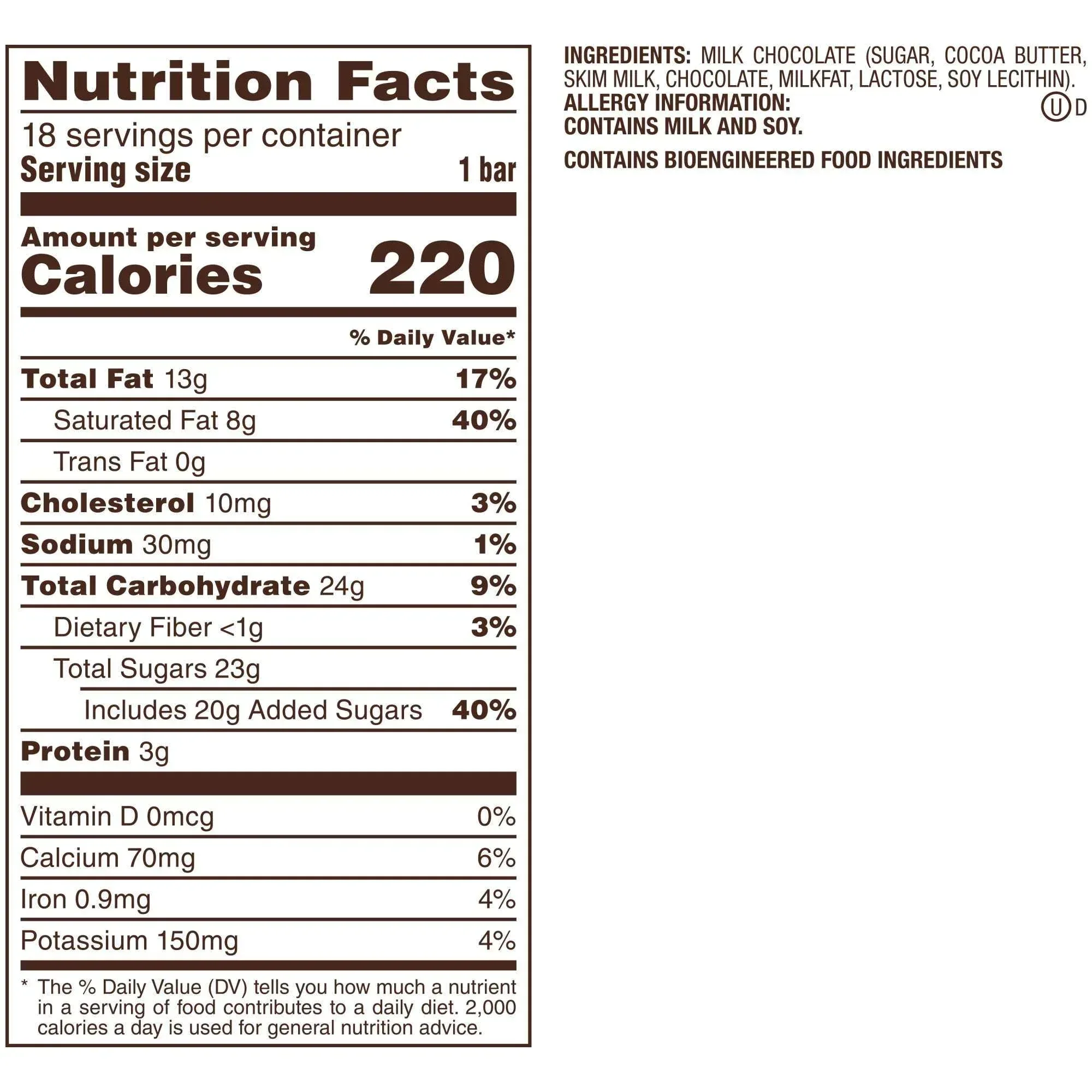 Dove Milk Chocolate Candy Bars, Full Size, 1.44 oz, 18-count - Image 2