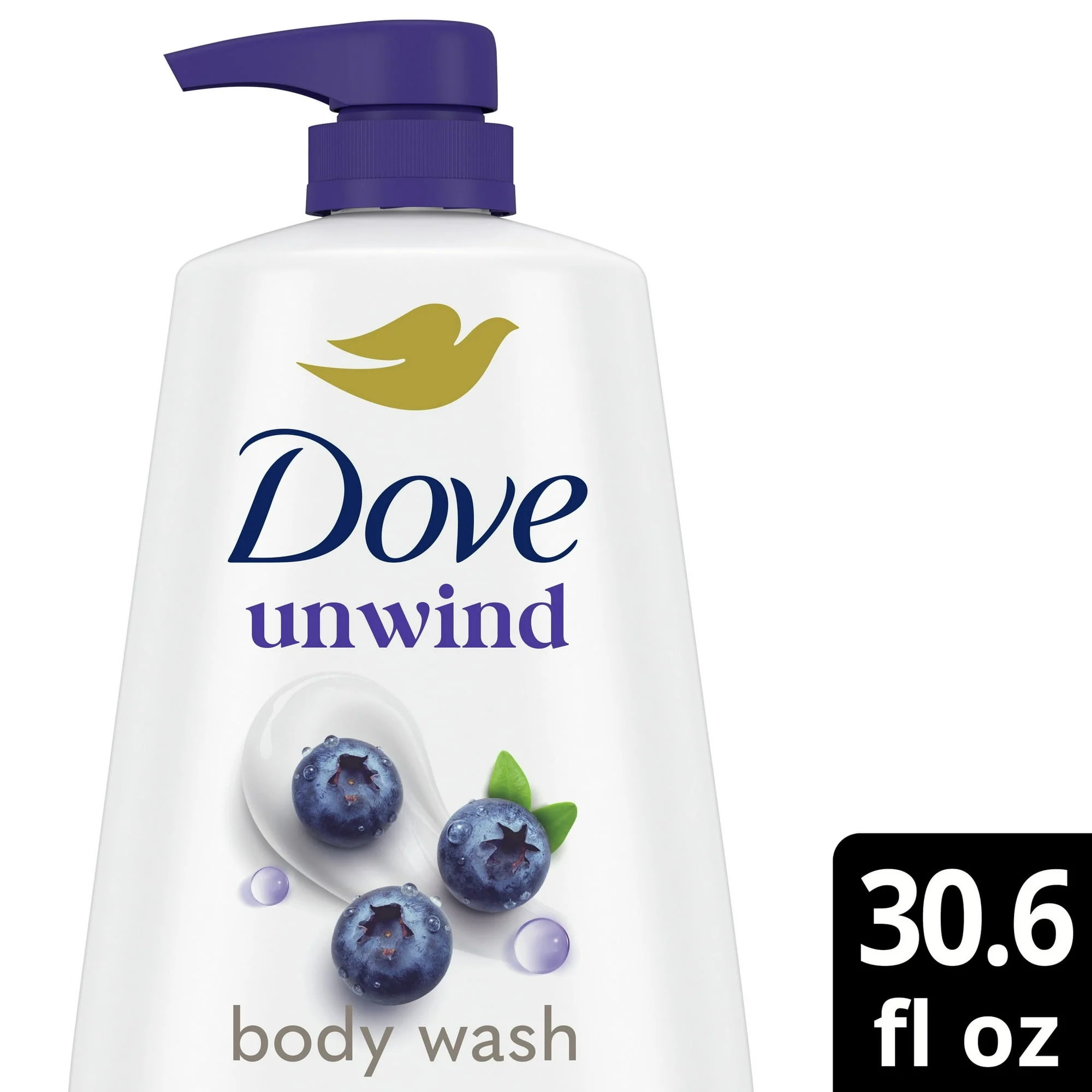 Dove Moisturizing Body Wash Unwind Blueberry & Moon Milk, 30.6 oz - Image 2