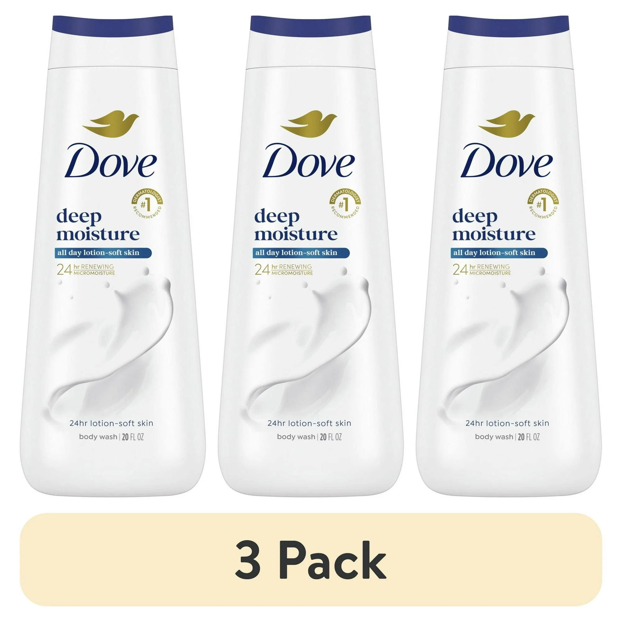 Dove Moisturizing Liquid Body Wash Cleanser for Women Deep Moisture, 20 oz - Image 2