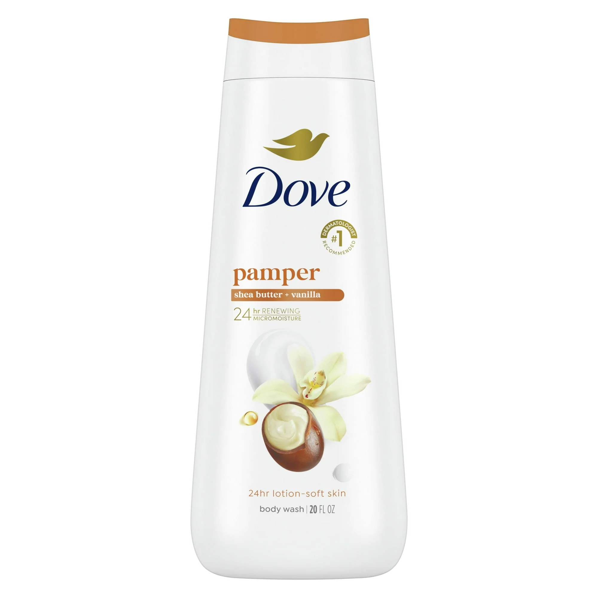 Dove Pampering Shea Butter & Warm Vanilla Liquid Body Wash, 20 oz