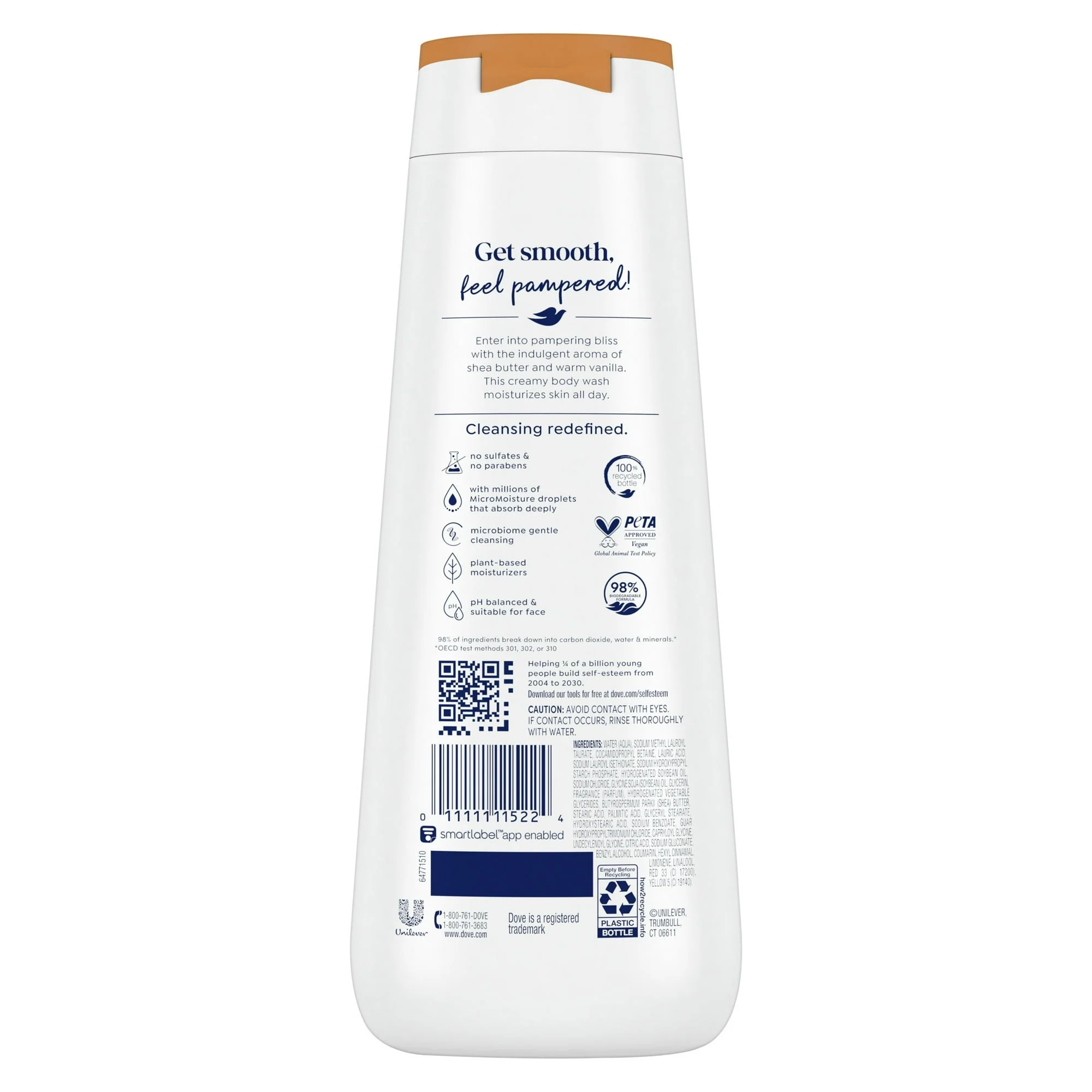 Dove Pampering Shea Butter & Warm Vanilla Liquid Body Wash, 20 oz - Image 9