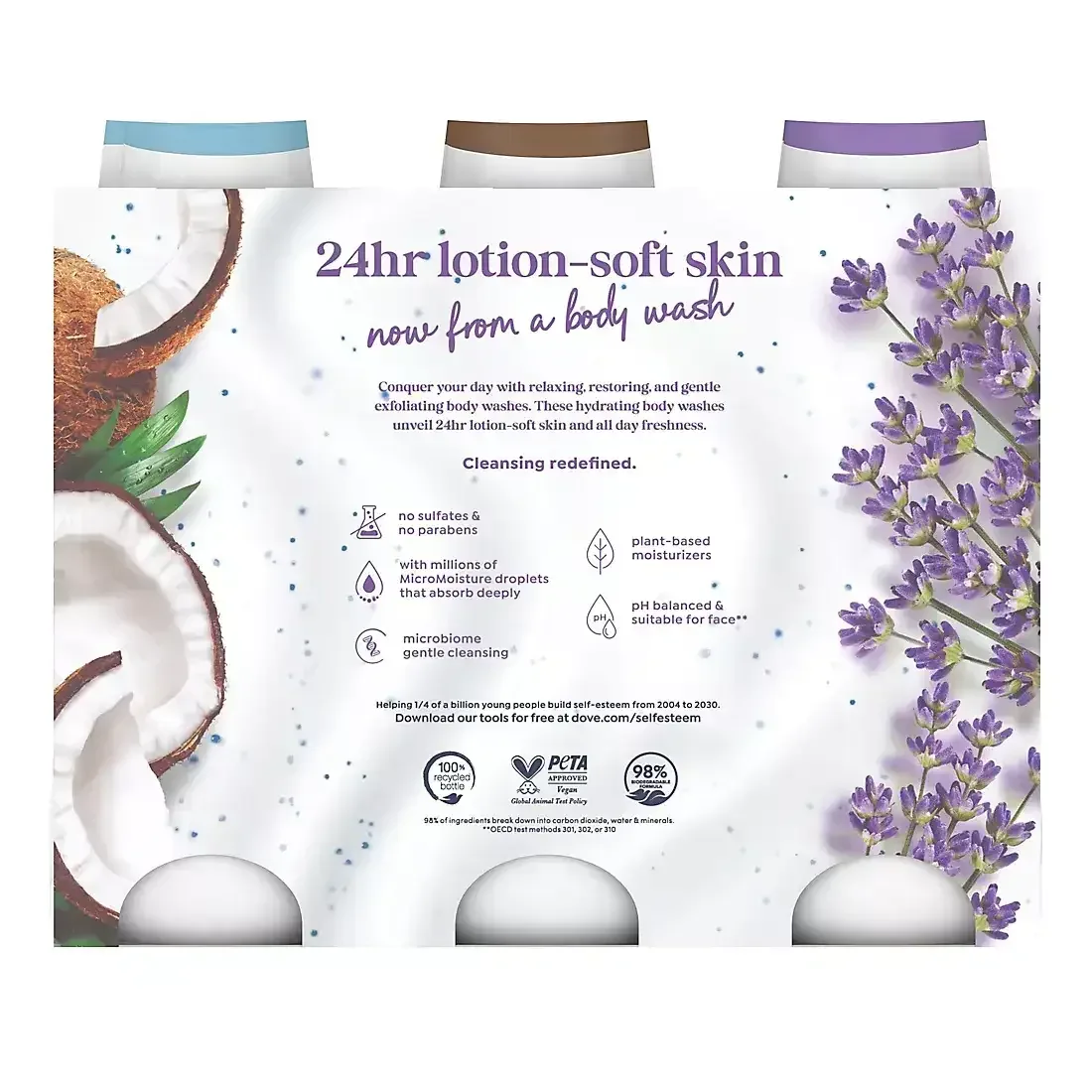 Dove Relax, Exfoliate & Restore Body Wash Variety Pack, 3 pk./23 oz. - Image 2