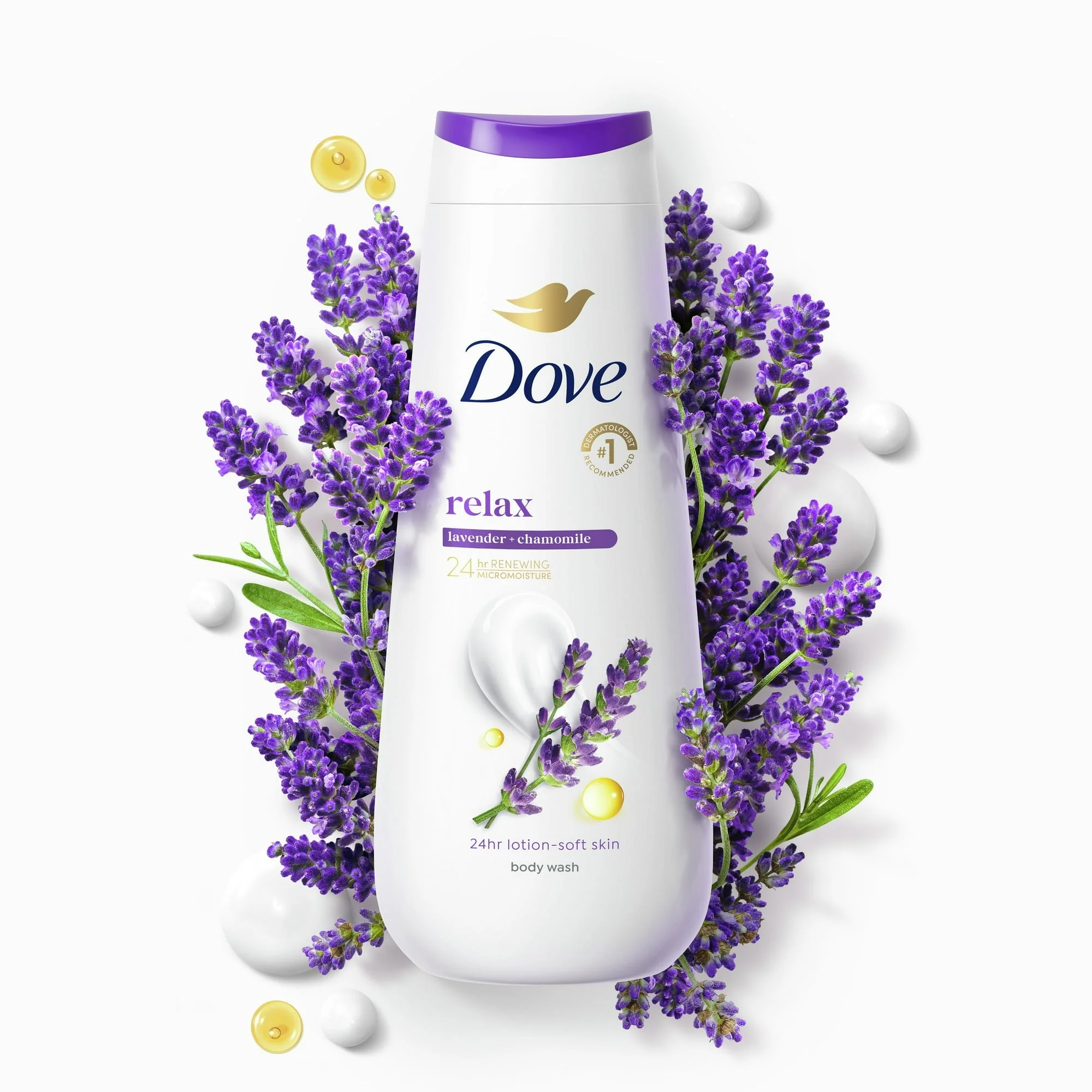 Dove Relaxing Body Wash for Women Lavender Oil & Chamomile Cleanser, 20 oz - Image 11