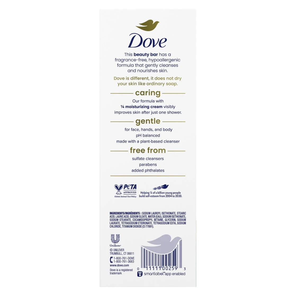 Dove Sensitive Beauty Bar Soap, Fragrance Free & Hypoallergenic, For Sensitive Skin, 3.75 oz, 12 Bars - Image 9