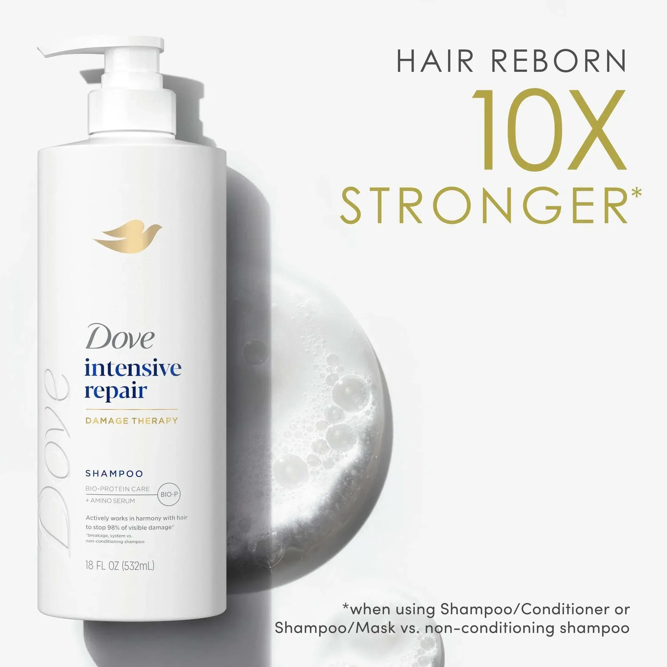 Dove Shampoo Intensive Repair with Bio-Protein Care Technology & Amino Serum, 18 oz - Image 4