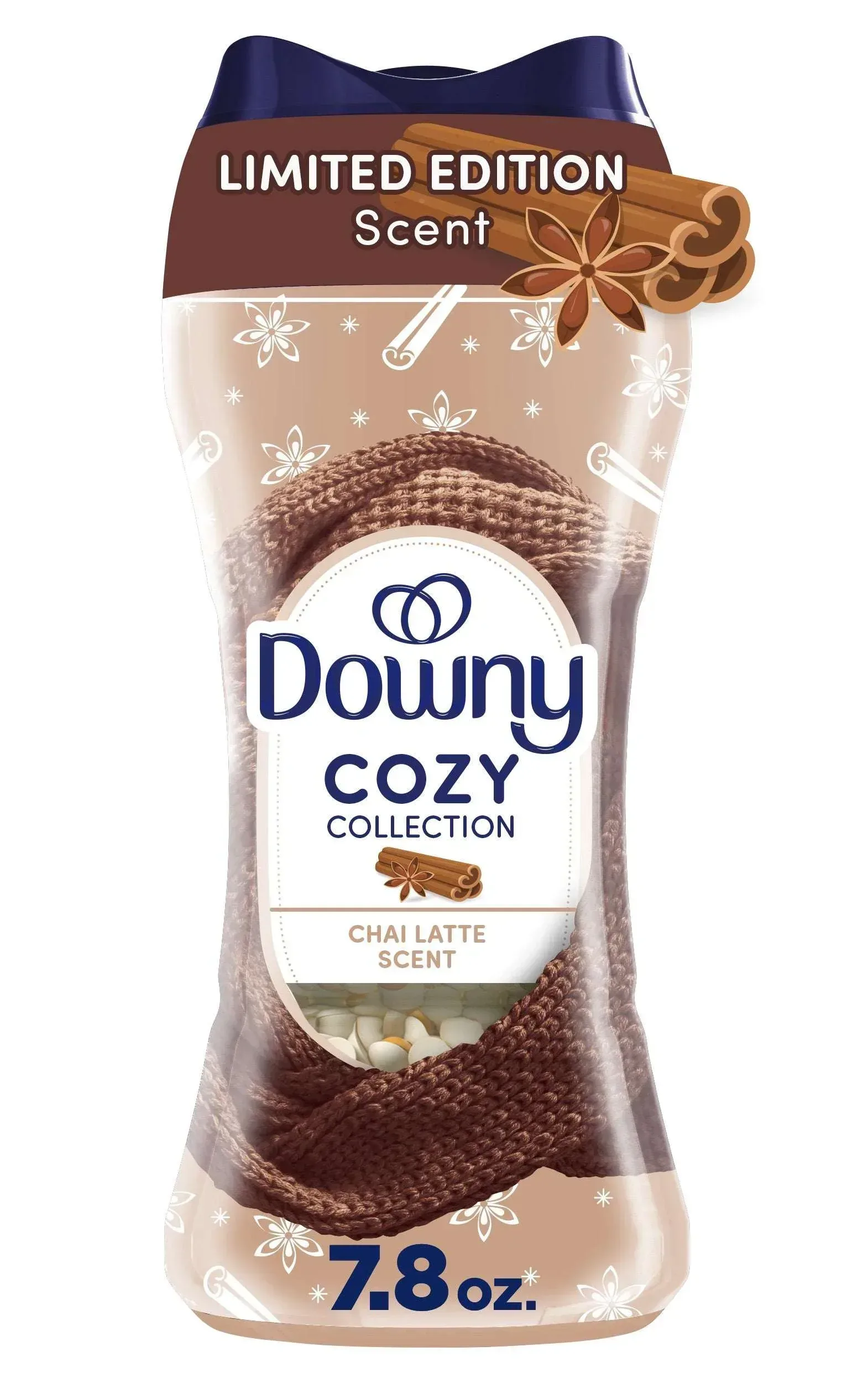 Downy Cozy Collection In-Wash Laundry Scent Booster Beads, Chai Latte Scent, 7.8 oz
