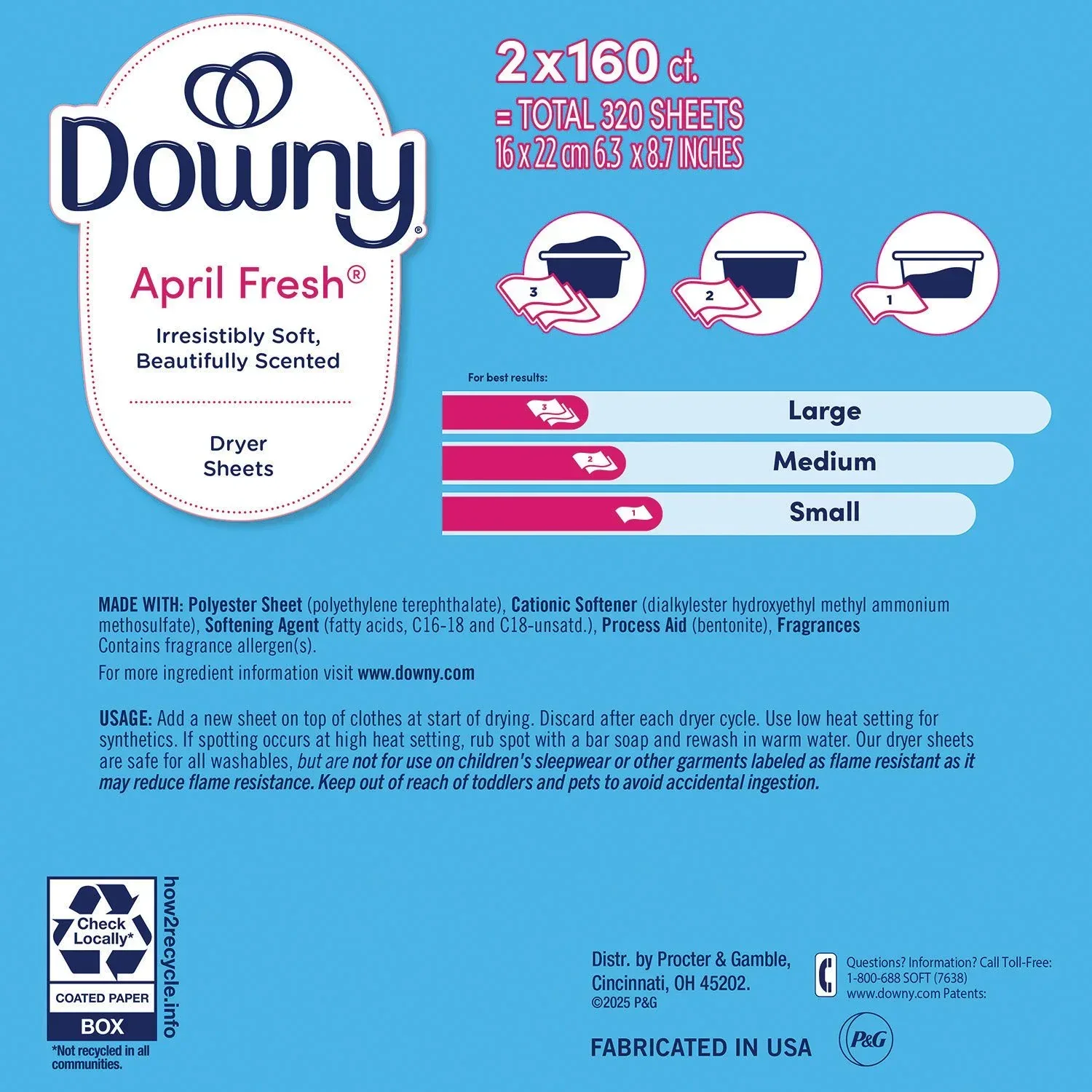 Downy Fabric Softener Dryer Sheets, April Fresh, 320 ct. - Image 2