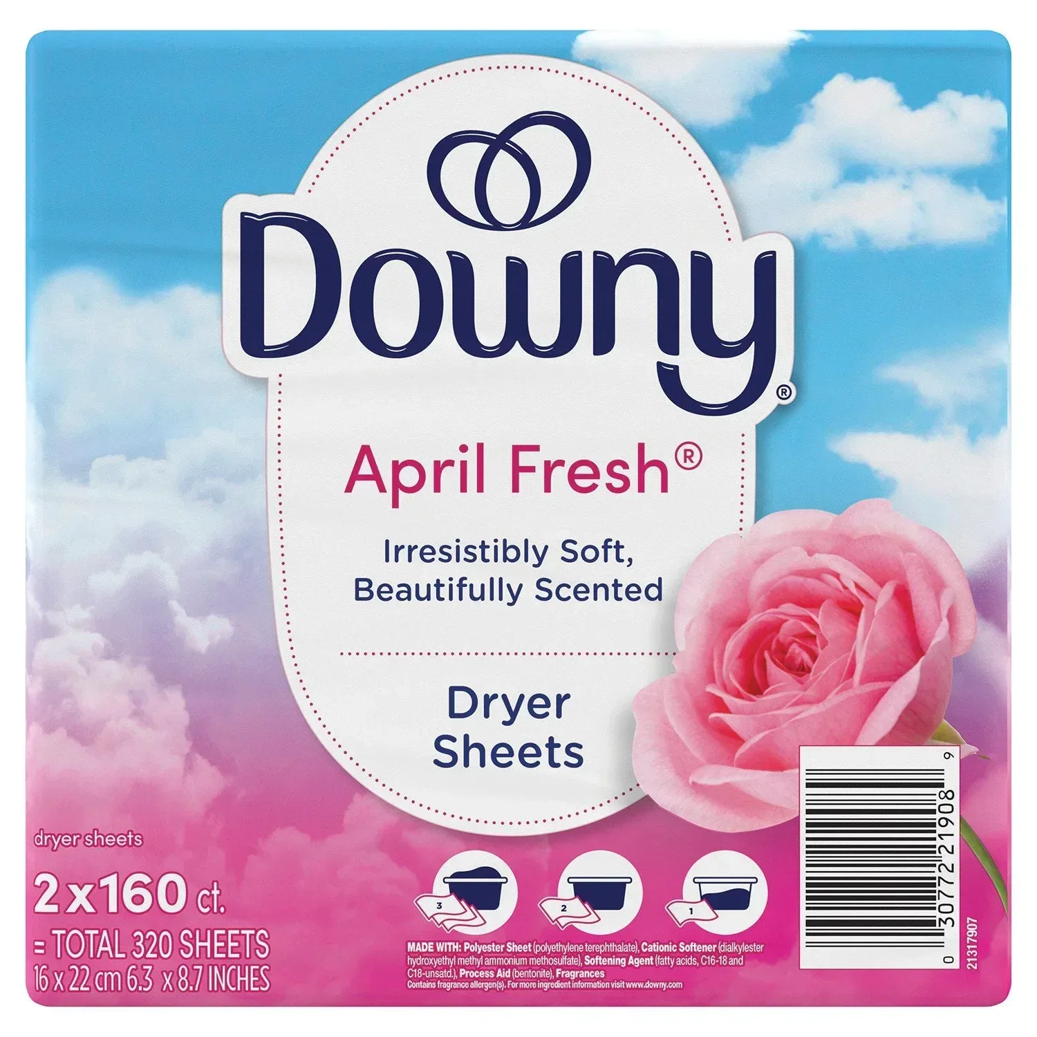 Downy Fabric Softener Dryer Sheets, April Fresh, 320 ct. - Image 7