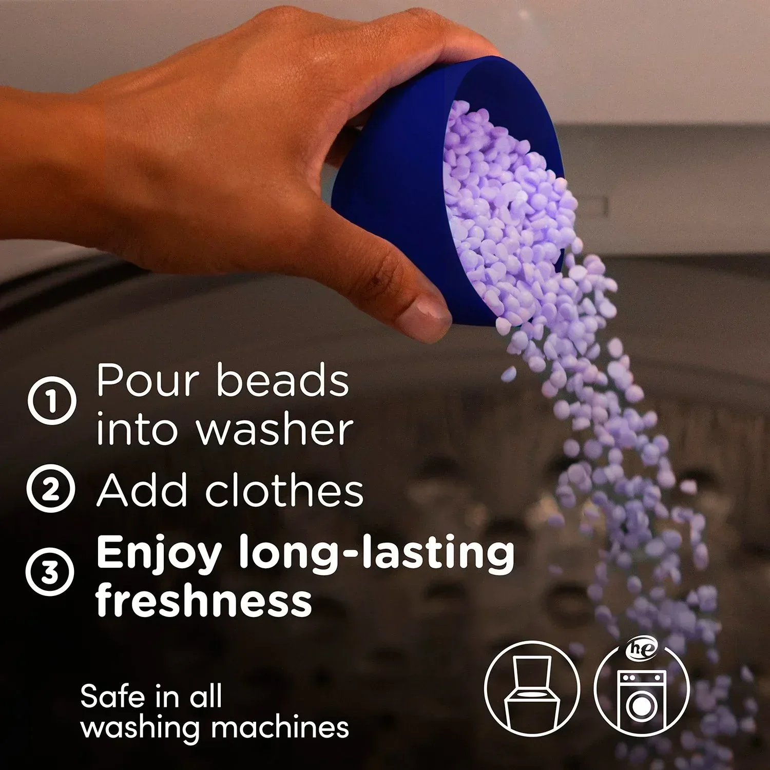 Downy Infusions In-Wash Scent Booster Beads, CALM Lavender+Vanilla Bean, 39.9 oz. - Image 4