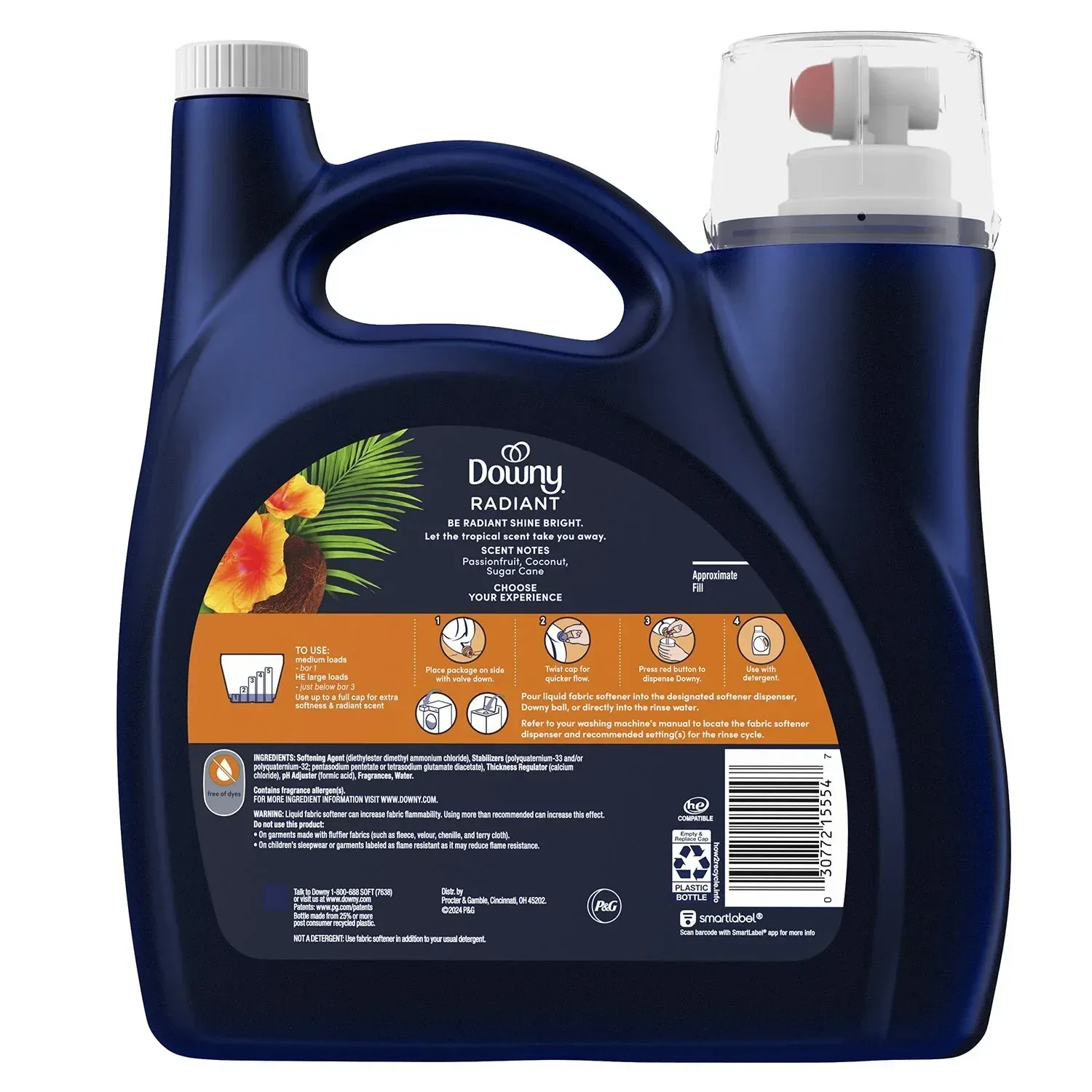 Downy Infusions Radiant Liquid Fabric Softener, Pineapple & Coconut Grove, 164 loads, 111 fl. oz. - Image 3