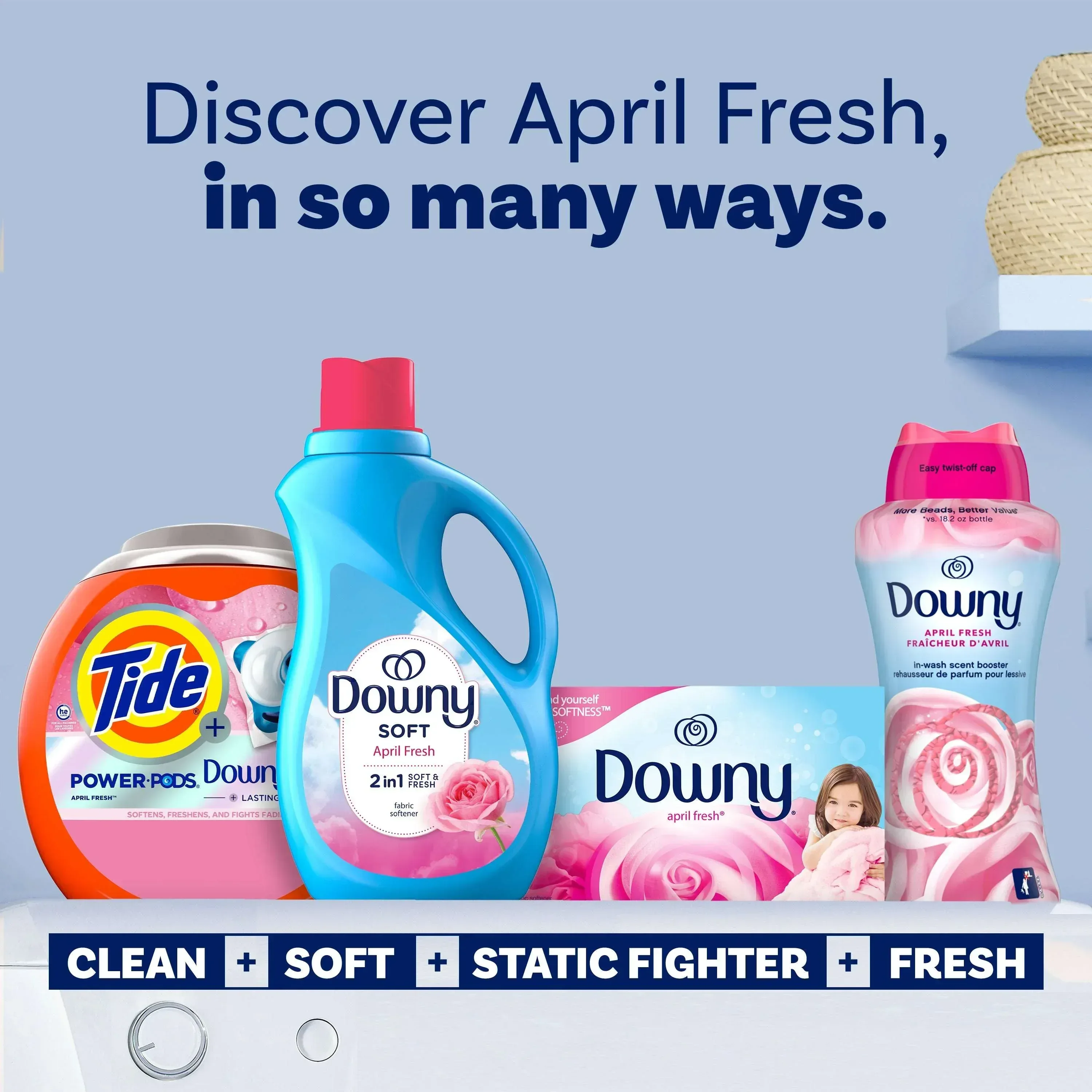 Downy Liquid Fabric Softener and Conditioner, April Fresh Scent, 44 fl oz, 60 Loads - Image 11