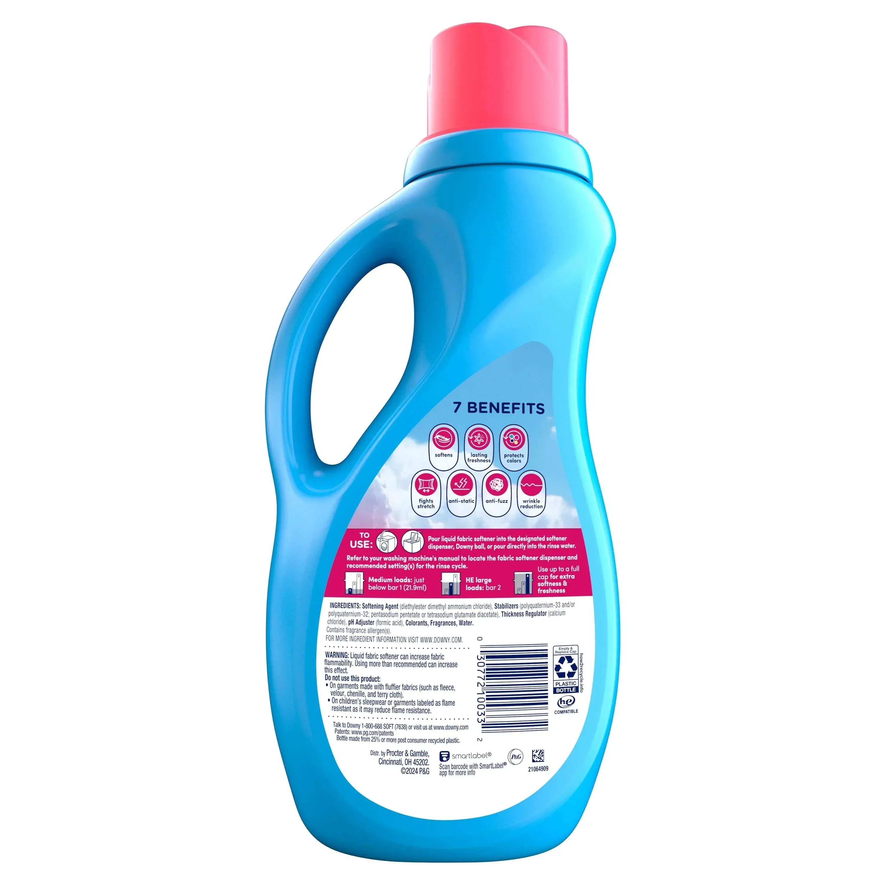 Downy Liquid Fabric Softener and Conditioner, April Fresh Scent, 44 fl oz, 60 Loads - Image 6