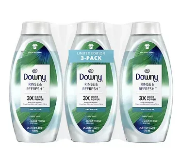 Downy Rinse & Refresh Laundry Odor Remover and Fabric Softener, 3 pk./25.5 fl. oz. - Cool Cotton