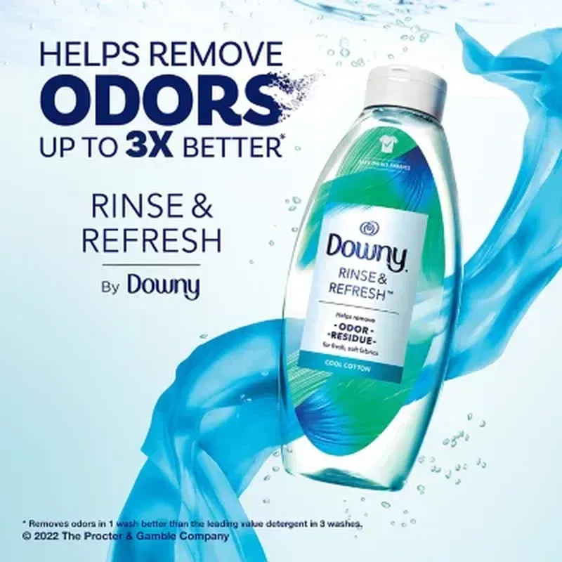 Downy Rinse & Refresh Laundry Odor Remover and Fabric Softener, Cool Cotton, (3 Pk., 76.5 Fl. Oz.) - Image 2