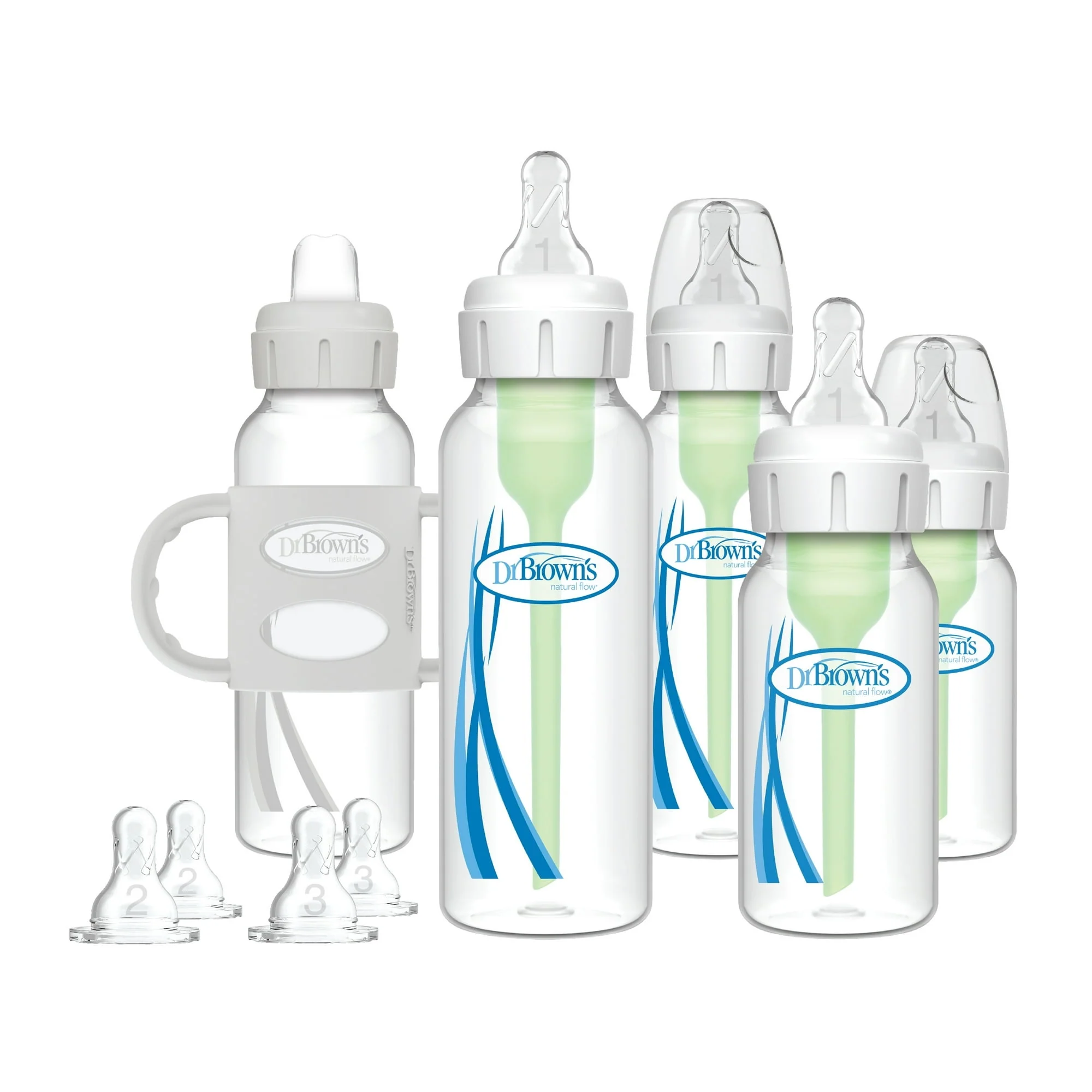 Dr. Brown's Natural Flow Anti-Colic Options+ First Year Baby Bottle Gift Set, Gray, BPA free, 0m+ - Image 6