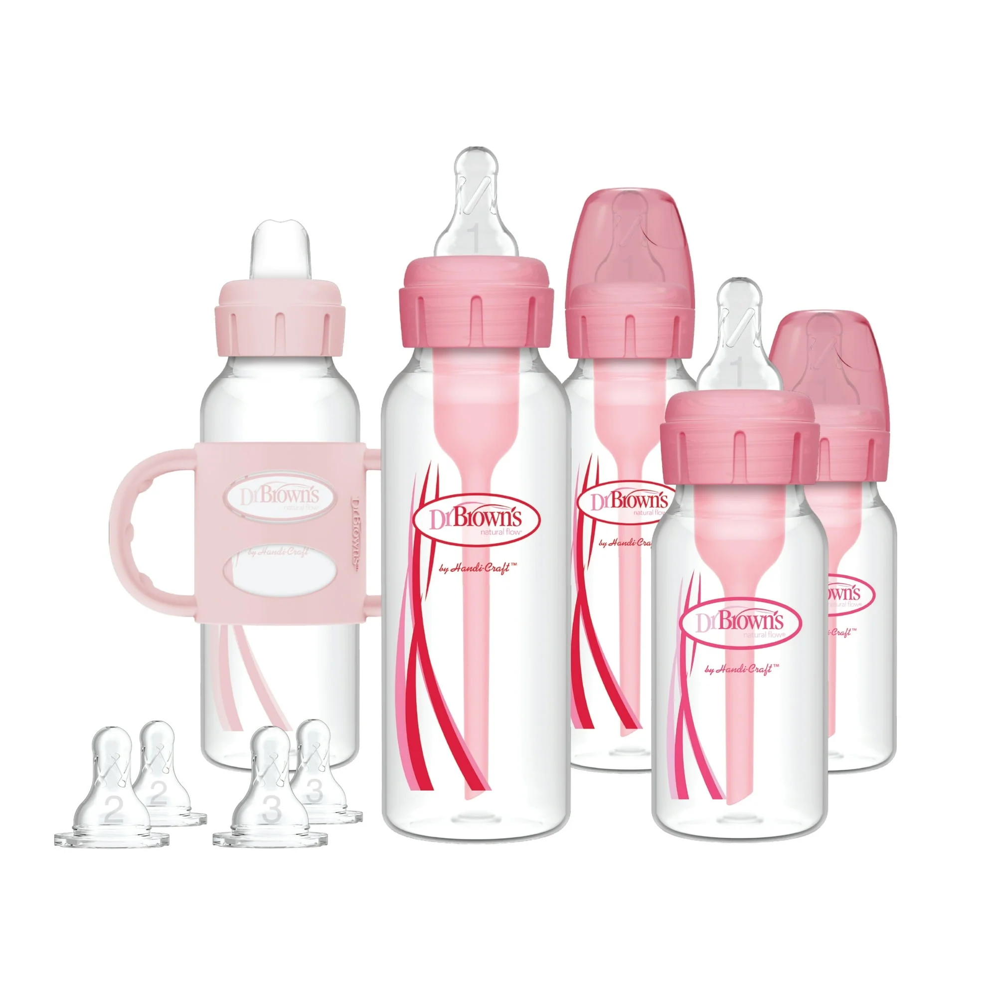 Dr. Brown's Natural Flow Anti-Colic Options+ First Year Baby Bottle Gift Set, Pink, BPA free, 0m+ - Image 6