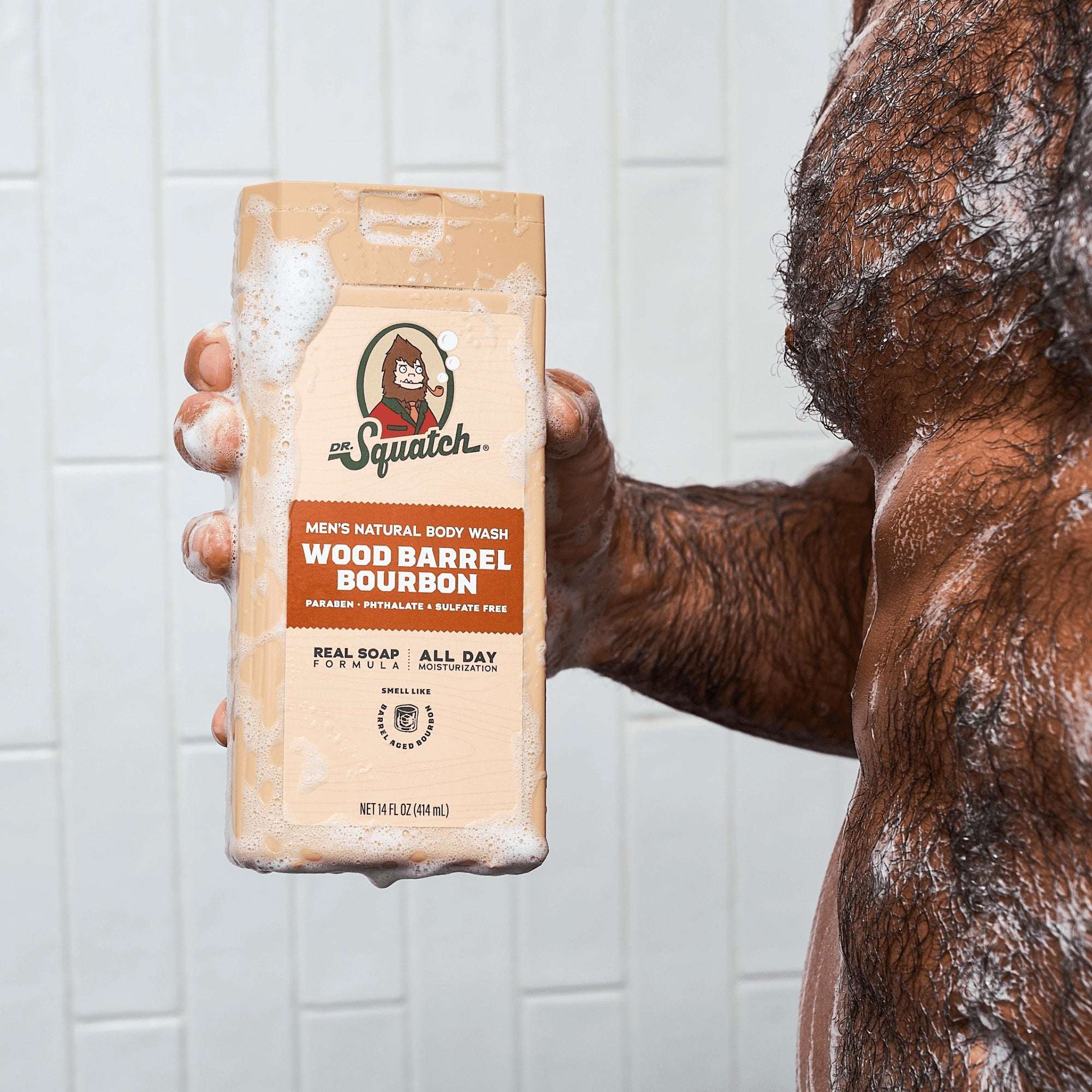 Dr. Squatch Wood Barrel Bourbon Natural Body Wash for Men, 14 fl oz - Image 5