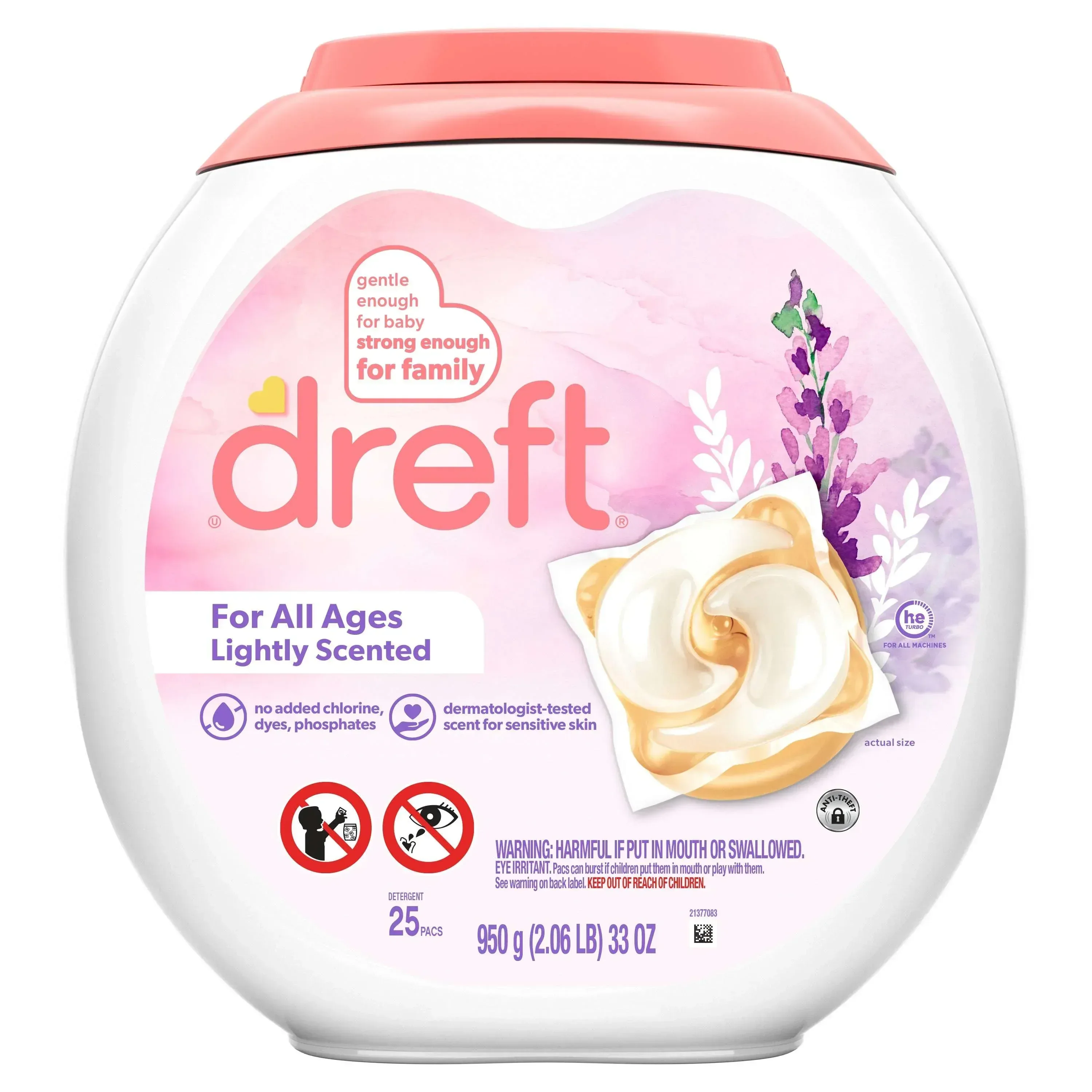 Dreft Baby Laundry Detergent XL Pacs, Sensitive Skin, Hypoallergenic, Lightly Scented Lavender, 25 Count - Image 10