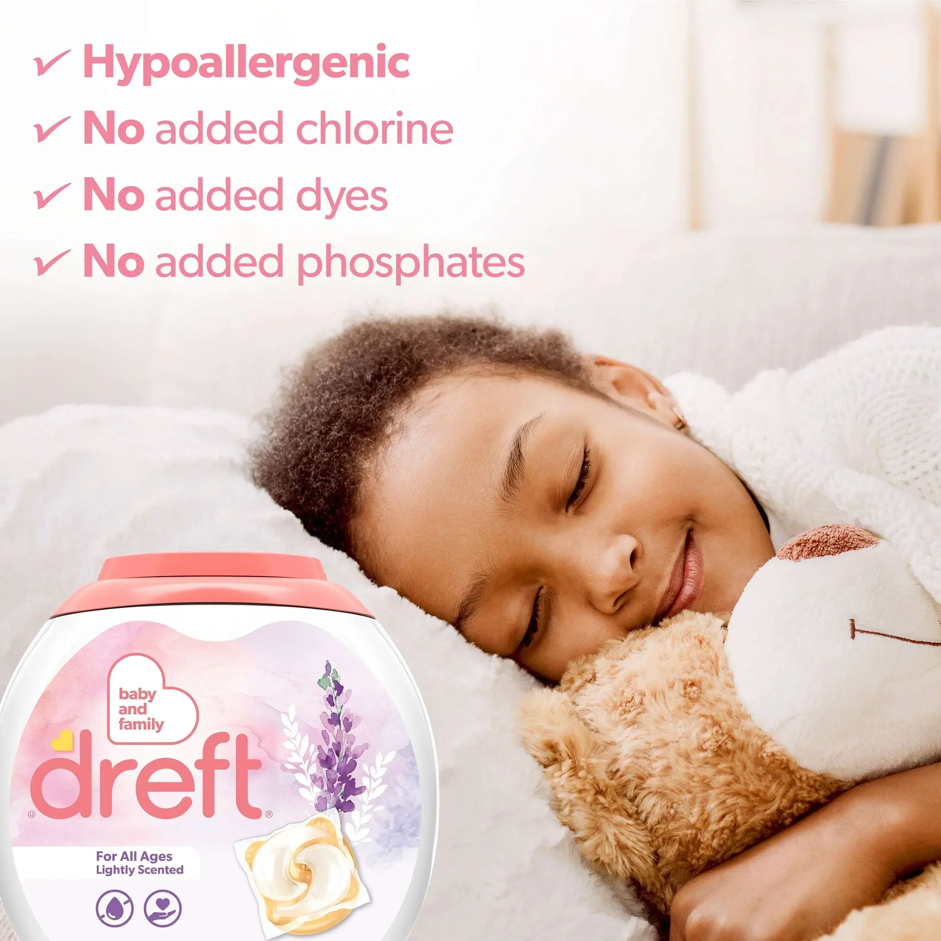 Dreft Baby Laundry Detergent XL Pacs, Sensitive Skin, Hypoallergenic, Lightly Scented Lavender, 25 Count - Image 6
