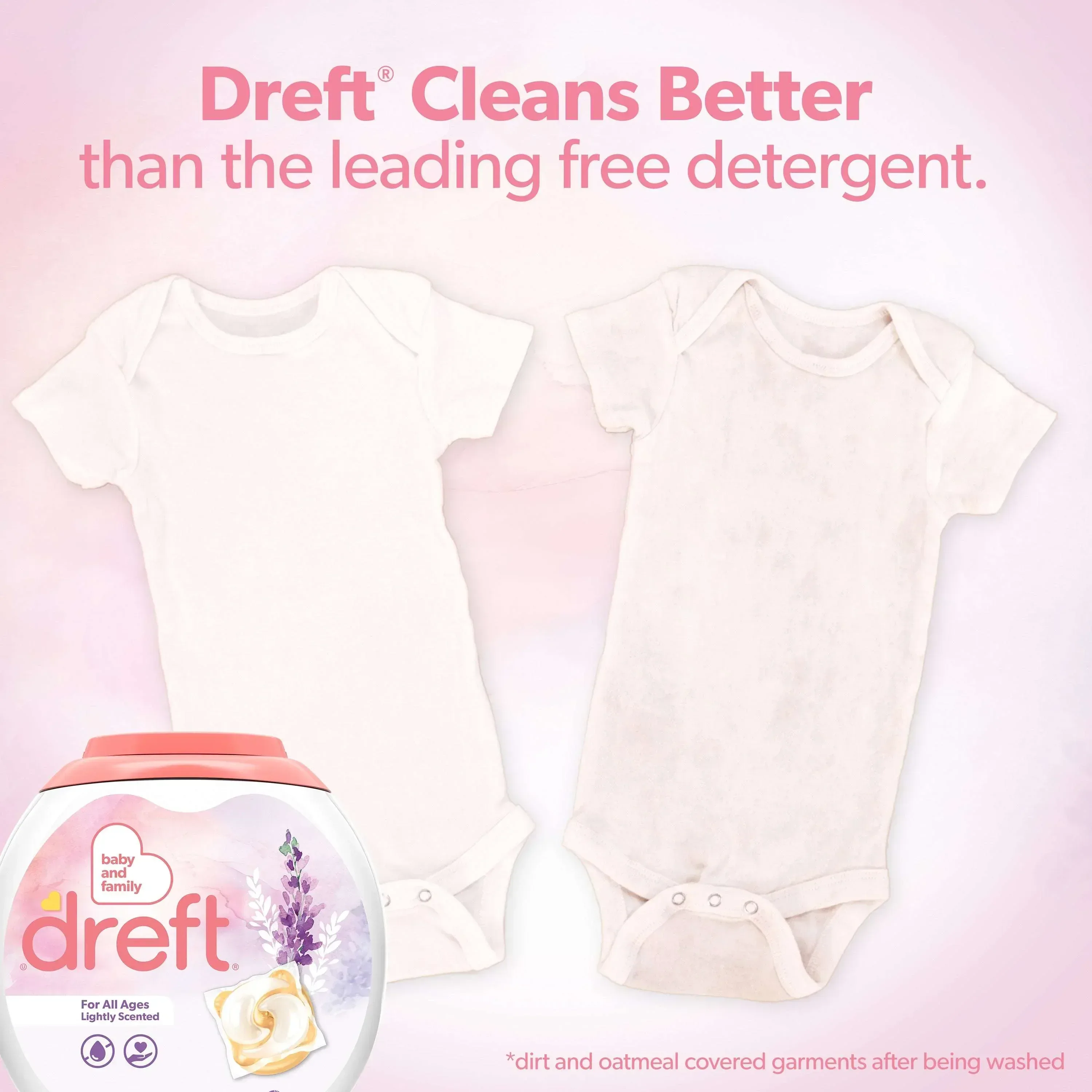 Dreft Baby Laundry Detergent XL Pacs, Sensitive Skin, Hypoallergenic, Lightly Scented Lavender, 25 Count - Image 7