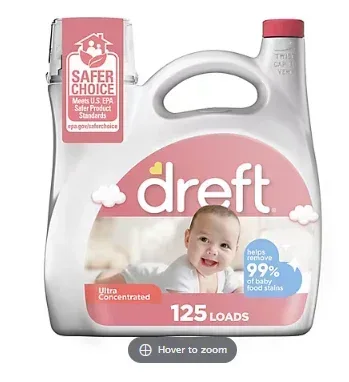 Dreft Ultra Concentrated Liquid Baby Laundry Detergent, 125 Loads, 170 fl. oz.