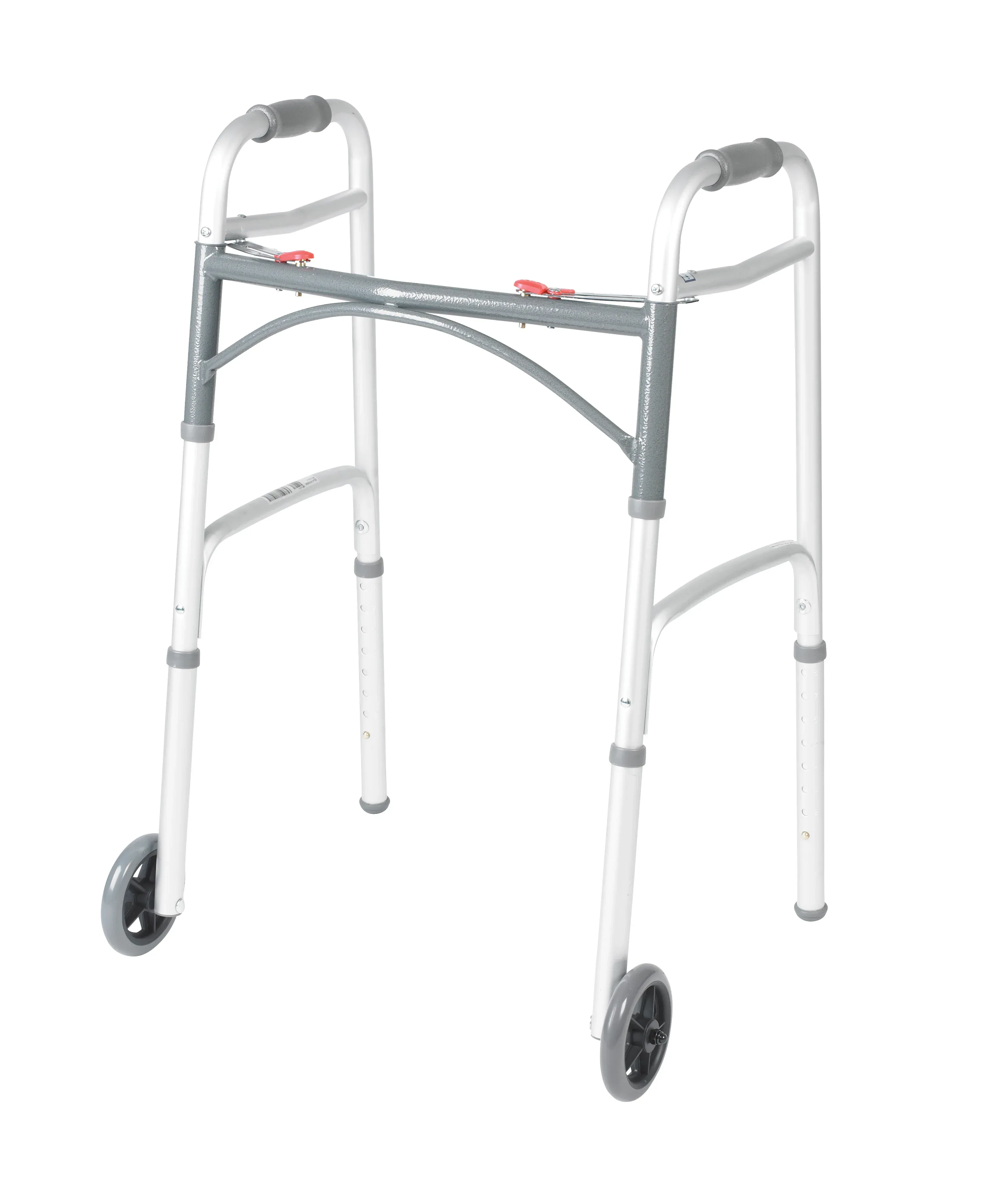 Drive Medical Deluxe Two Button Folding Walker with Wheels