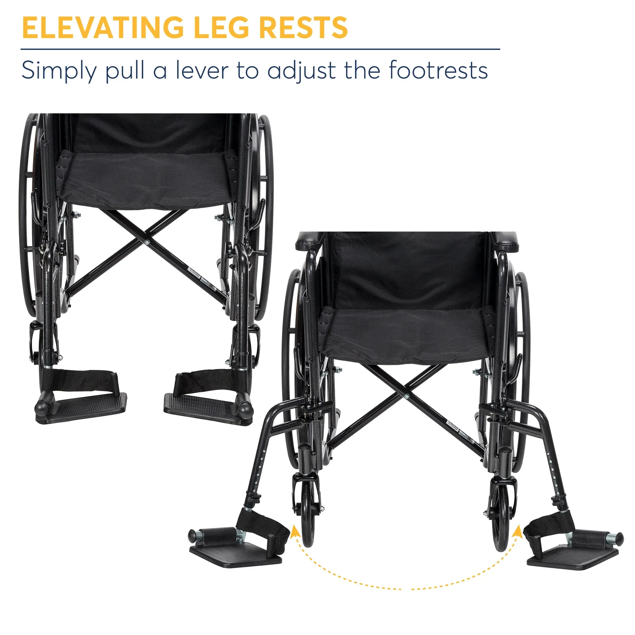 Drive Medical Silver Sport 1 Wheelchair with Full Arms and Swing away Removable Footrest - Image 3