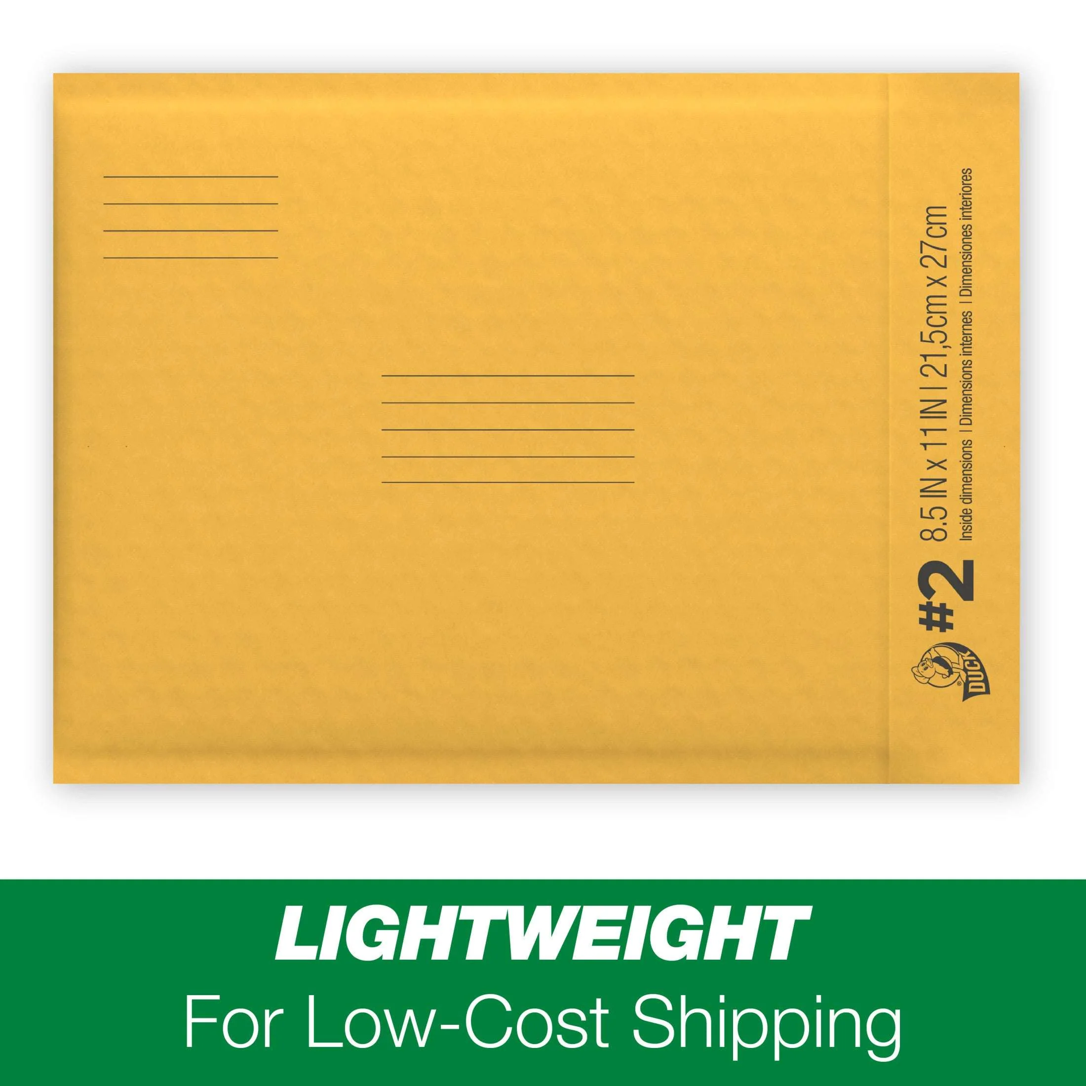 Duck Self-Seal Kraft Bubble Mailer #2, 8.5" x 11", Solid Print, 12 Pack - Image 5