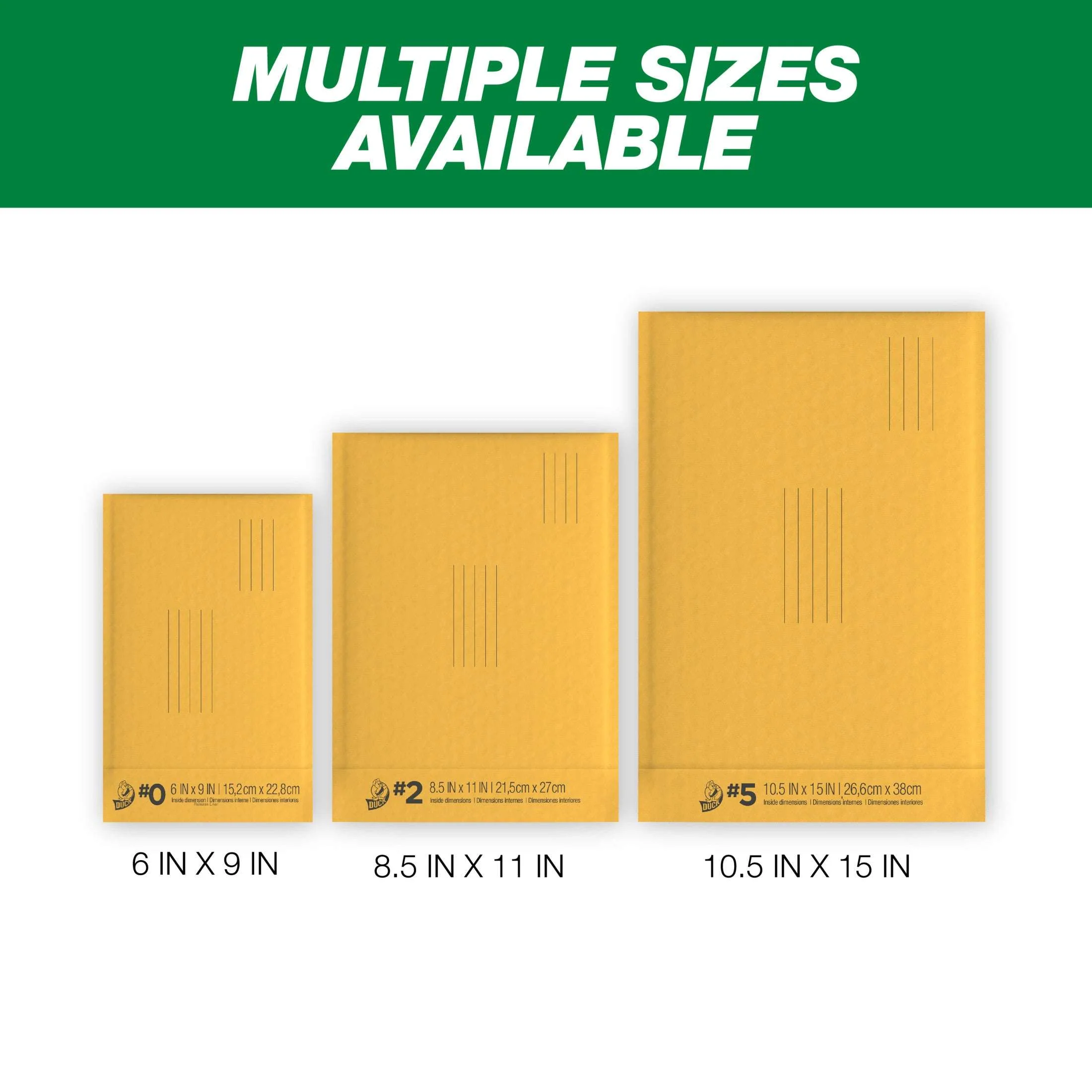Duck Self-Seal Kraft Bubble Mailer #2, 8.5" x 11", Solid Print, 12 Pack - Image 6