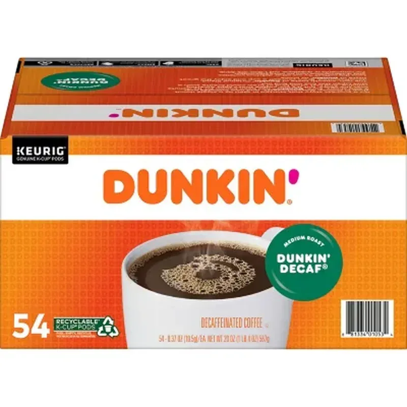 Dunkin' Donuts Decaf Coffee K-Cups, Medium Roast (54 Ct.) - Image 2
