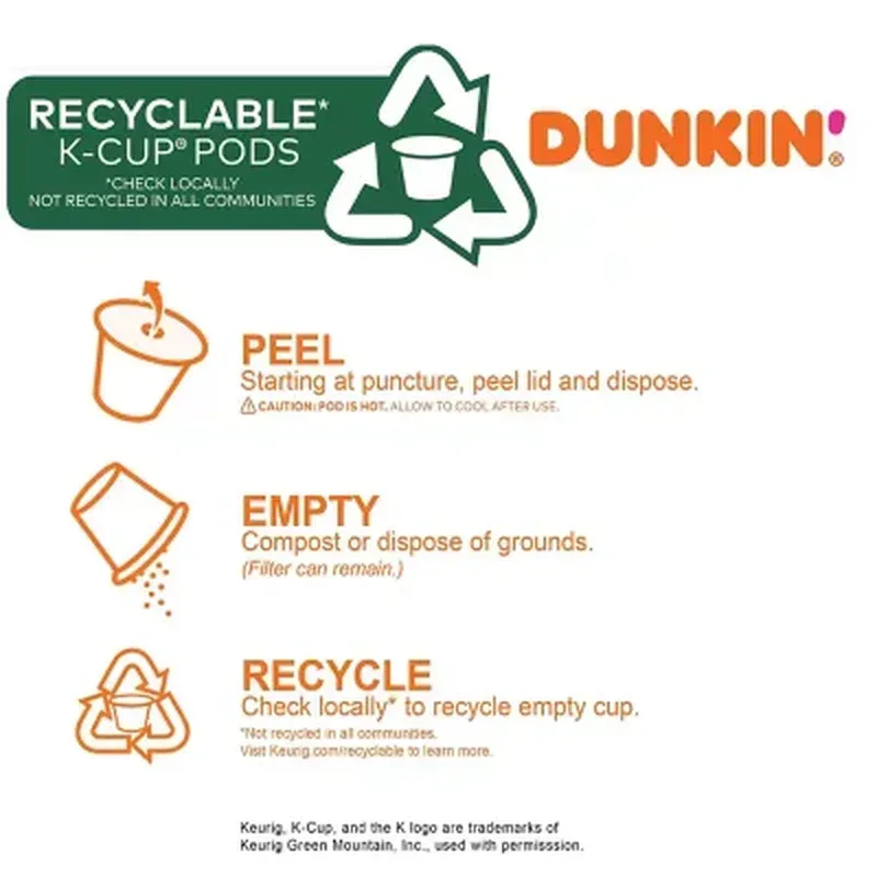 Dunkin' Donuts Decaf Coffee K-Cups, Medium Roast (54 Ct.) - Image 4