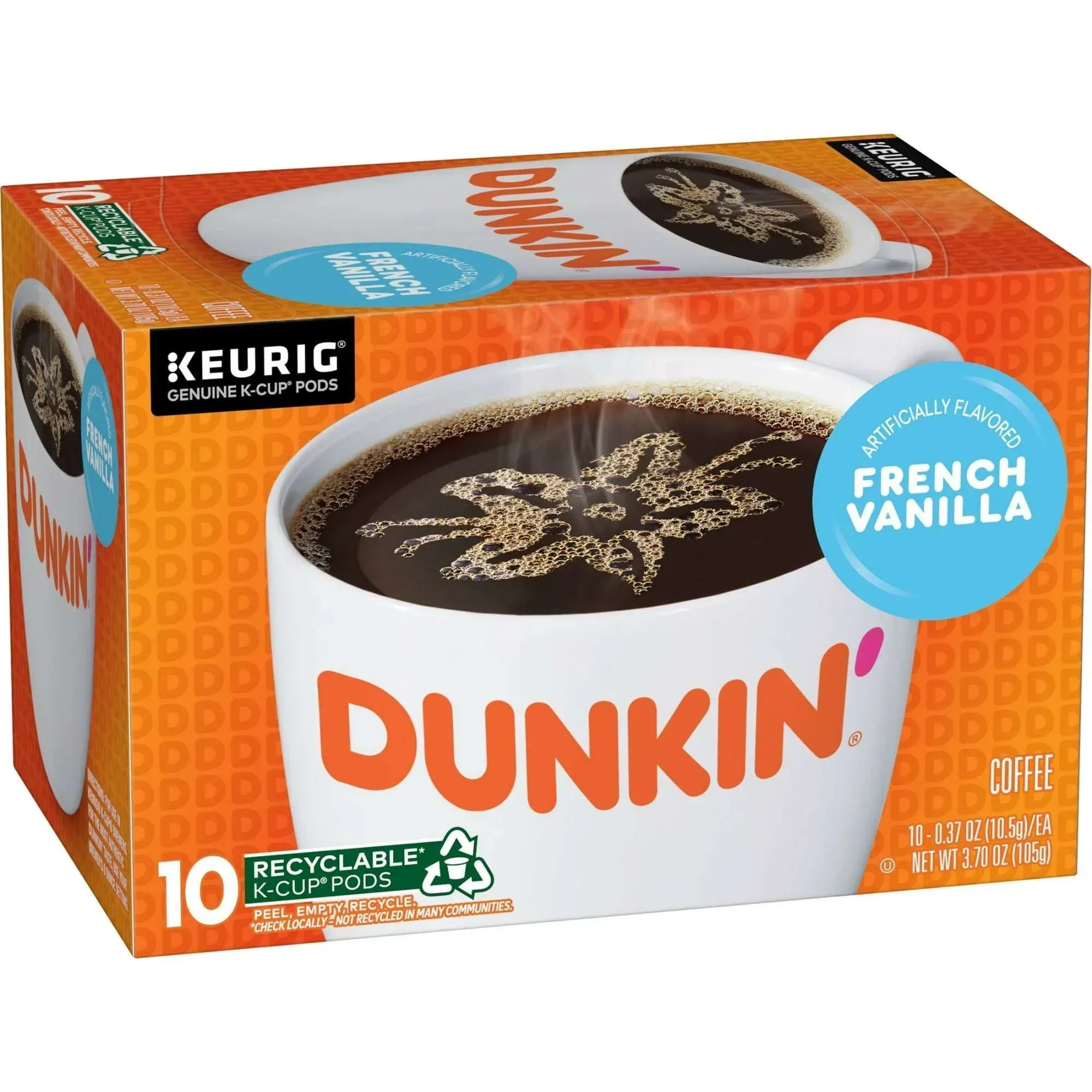 Dunkin’ French Vanilla Artificially Flavored Coffee, Keurig K Cup Pods, 10 Count Box - Image 5