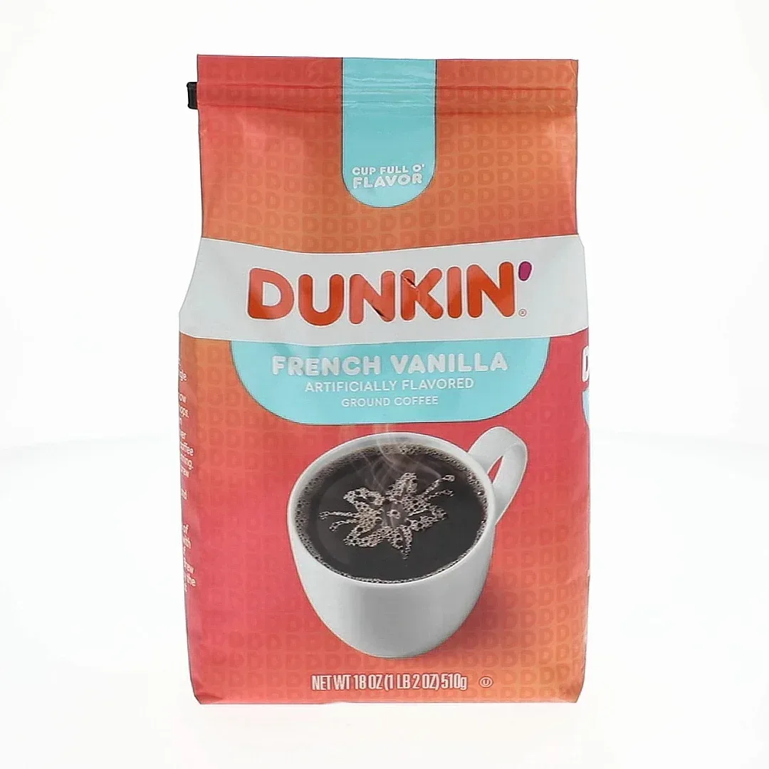 Dunkin’ French Vanilla Artificially Flavored Ground Coffee, 18 oz Bag - Image 9