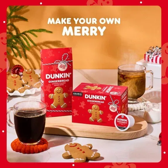 Dunkin’ Gingerbread Artificially Flavored Coffee, Ground Coffee, 11 oz Bag - Image 3