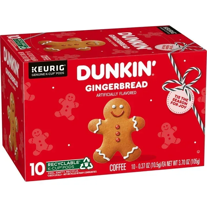 Dunkin’ Gingerbread Artificially Flavored Coffee, K Cup Pods, 10 Ct. - Image 7