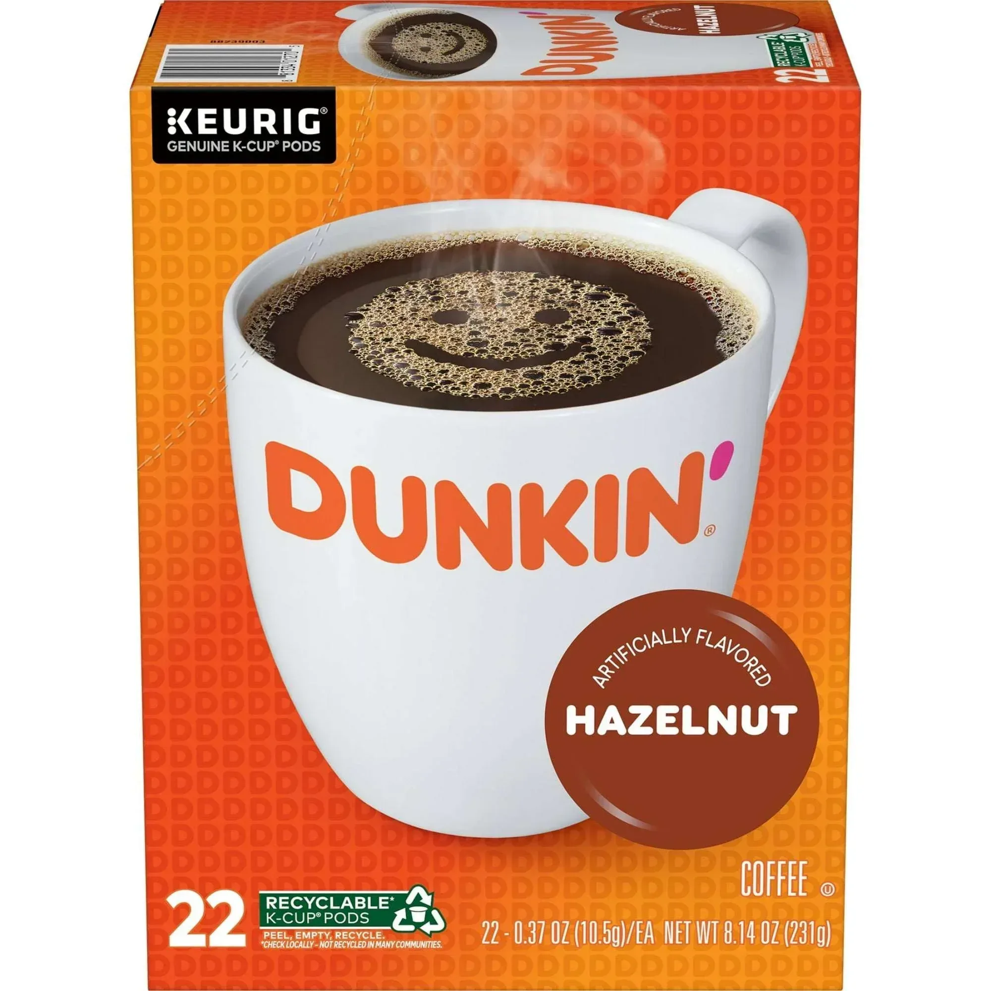Dunkin’ Hazelnut Artificially Flavored Coffee, Keurig K Cup Pods, 22 Count Box - Image 5