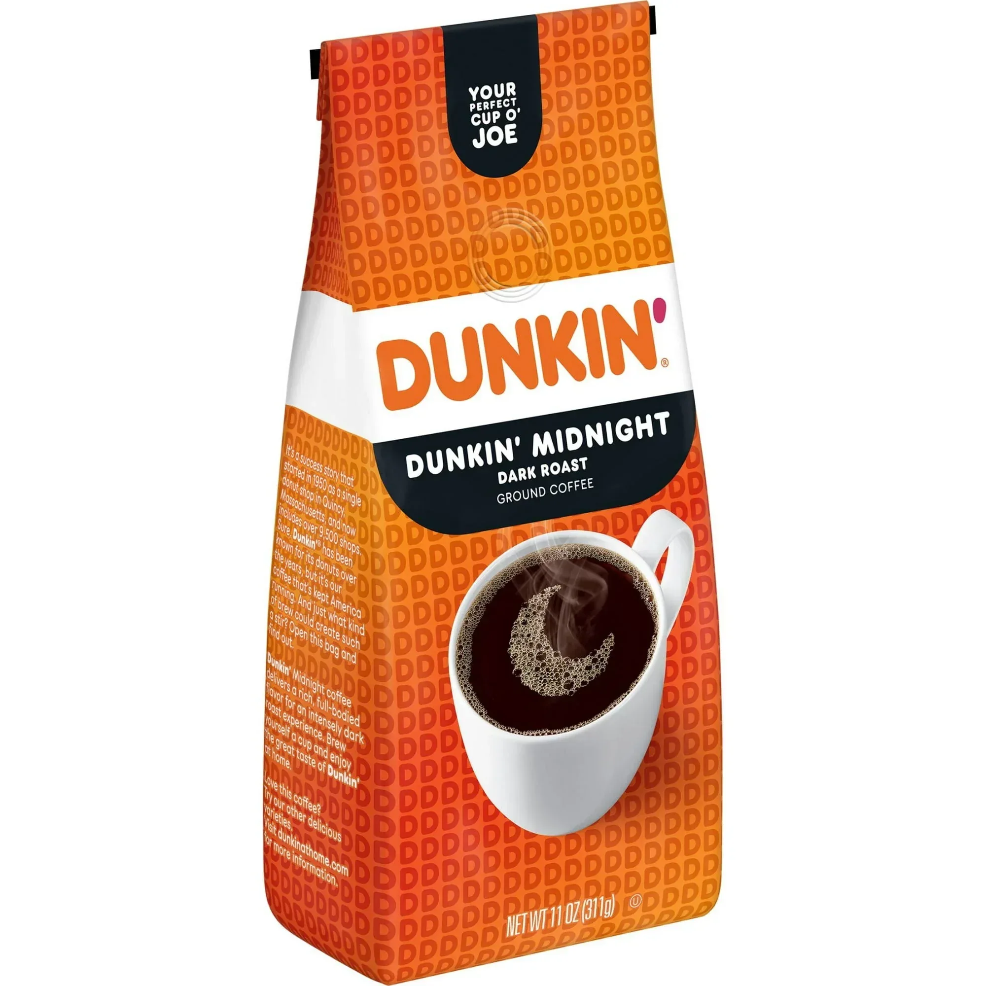 Dunkin’ Midnight Dark Roast Ground Coffee, 11 oz Bag - Image 3