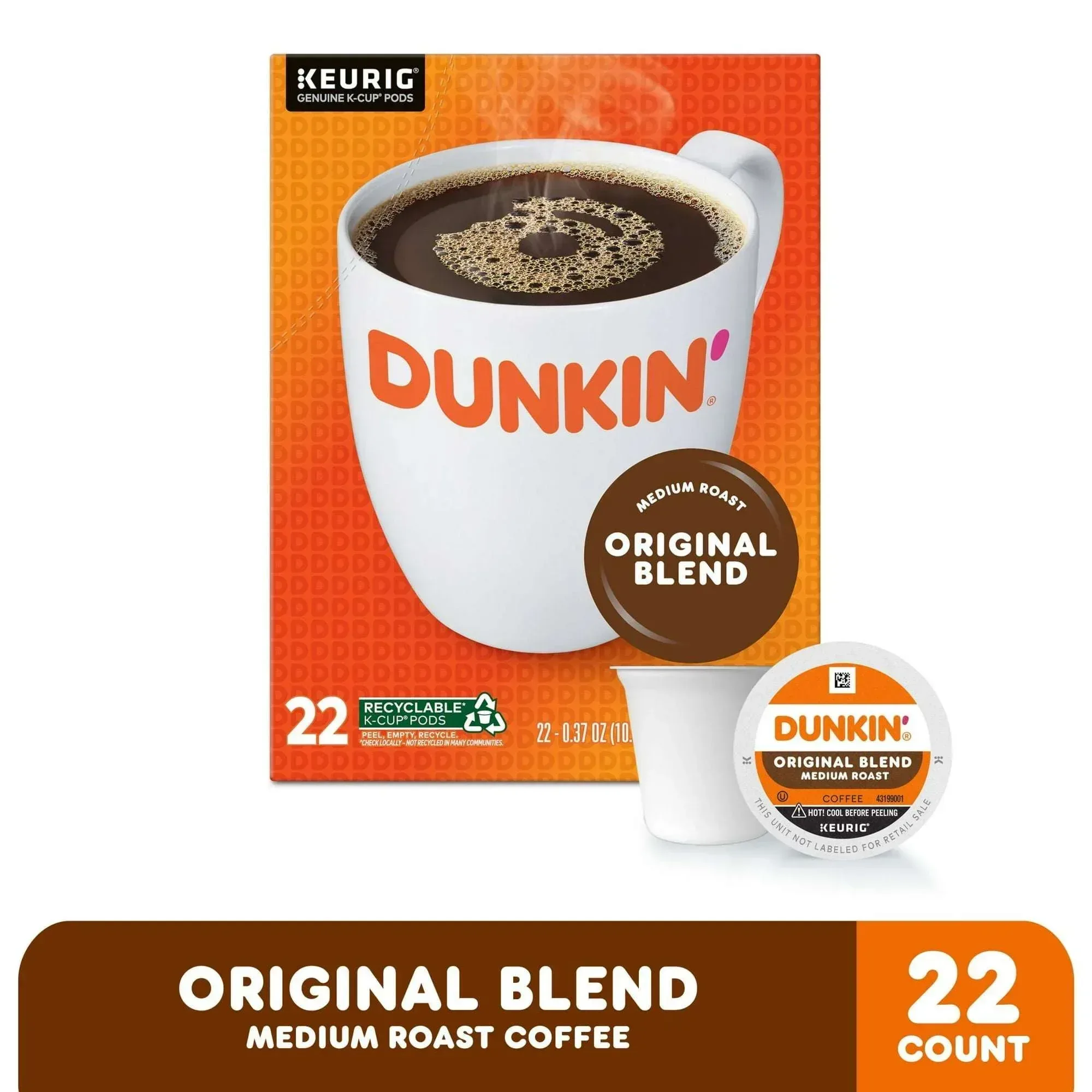 Dunkin’ Original Blend Medium Roast Coffee, Keurig K Cup Pods, 10 Count Box - Image 10