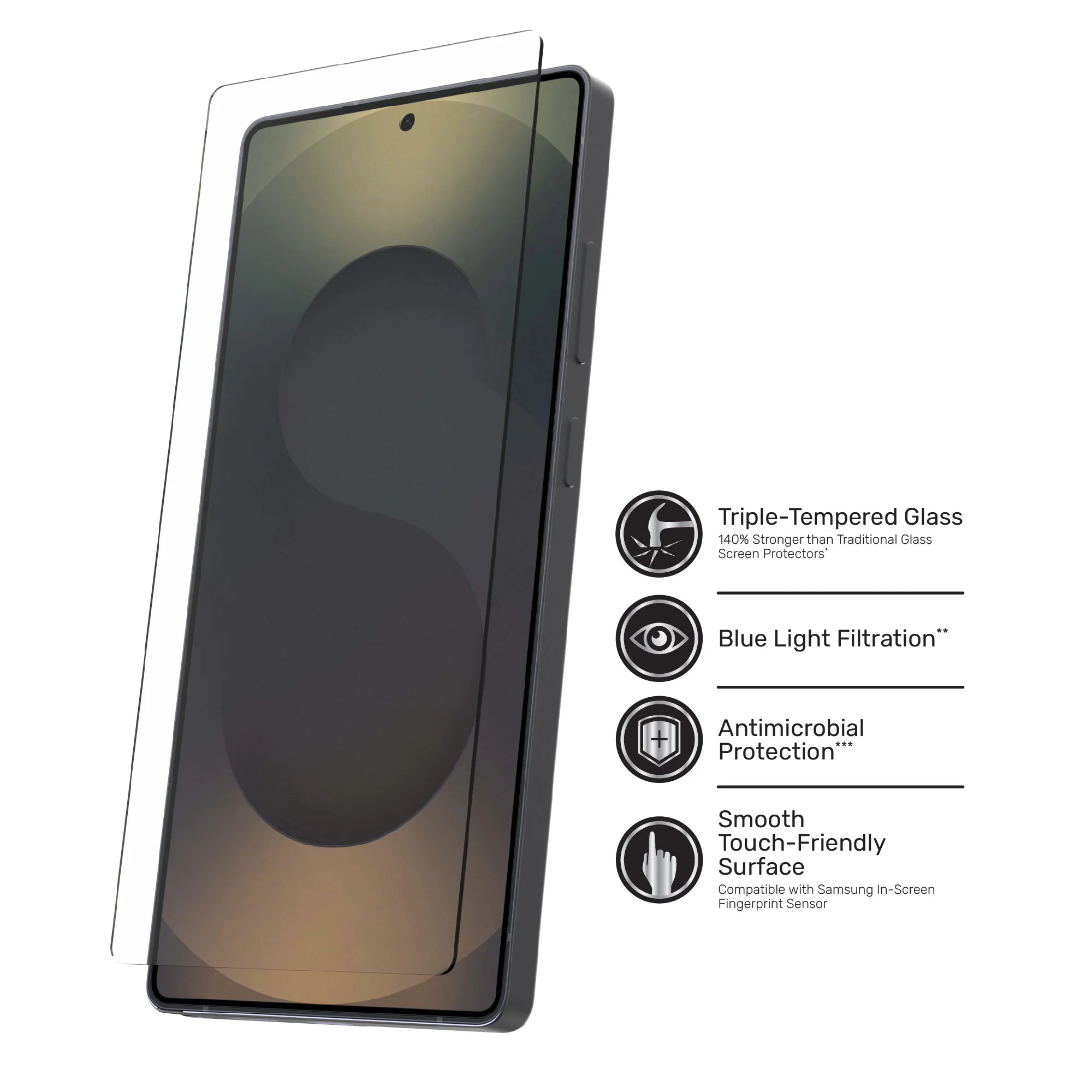 DuraGlass Advanced Glass Screen Protector with Blue Light Filtering for Samsung Galaxy S25 Ultra