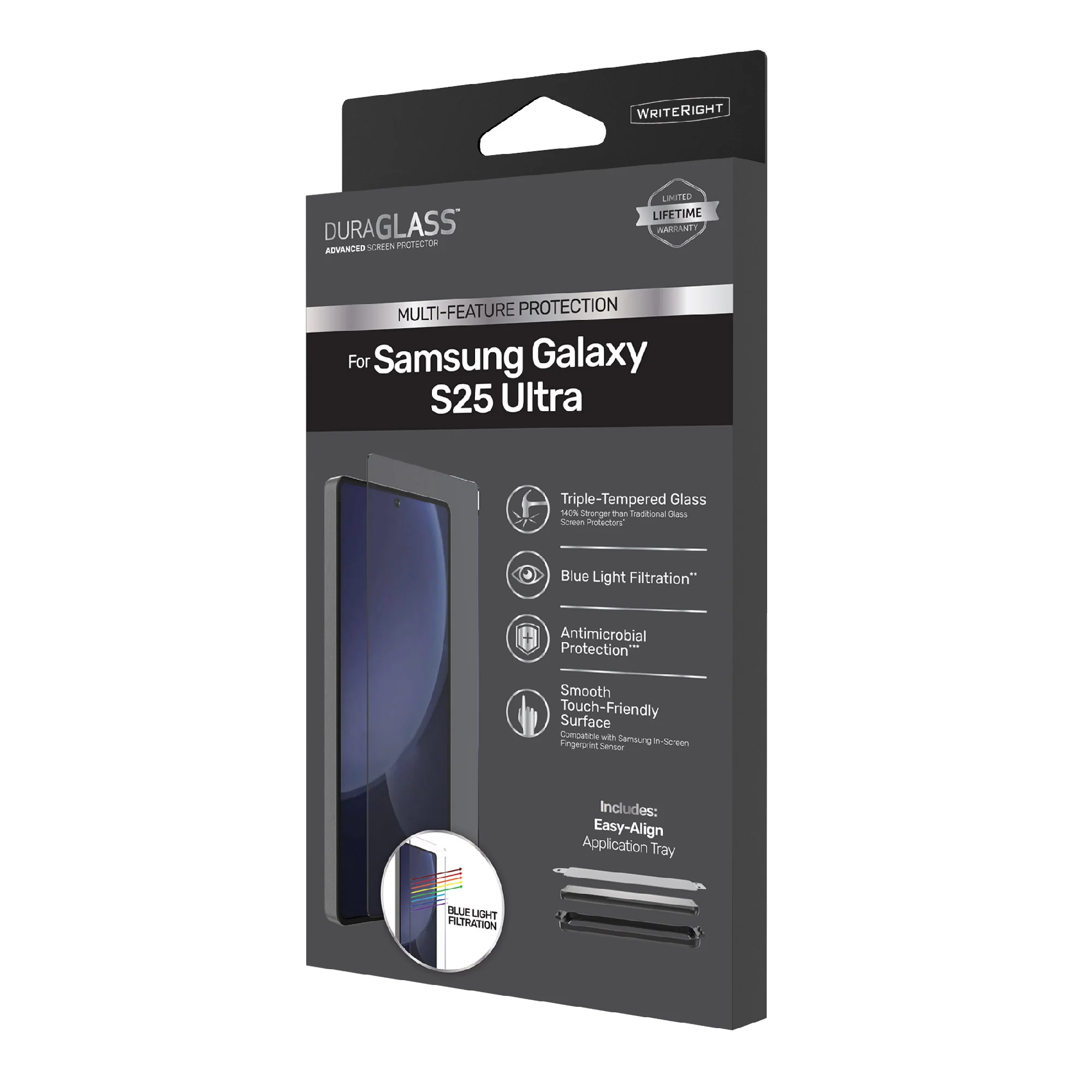 DuraGlass Advanced Glass Screen Protector with Blue Light Filtering for Samsung Galaxy S25 Ultra - Image 7